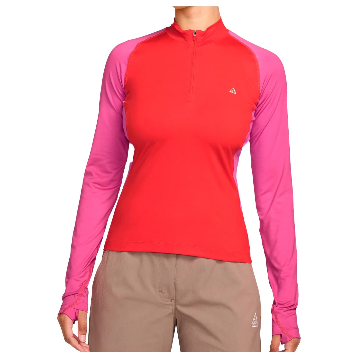 Дамска блуза с дълъг ръкав Nike Women's ACG Dri-Fit Wildsee Quarter Zip L/S Top Longsleeve - Light Crimson / Desert Pink / Summit White