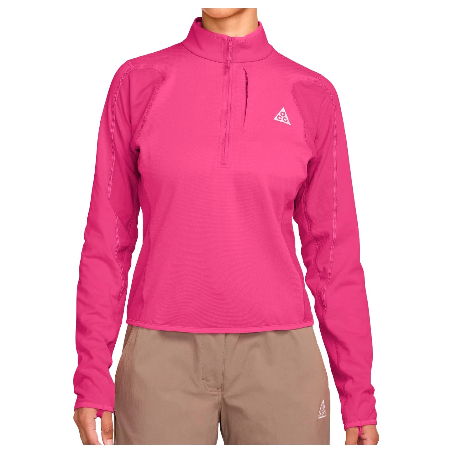 Дамска спортна тениска Nike Women's ACG Therma Fit Wolf Grid Half Zip Top Sport shirt - Desert Pink / Light Orewood Brown / Summit White