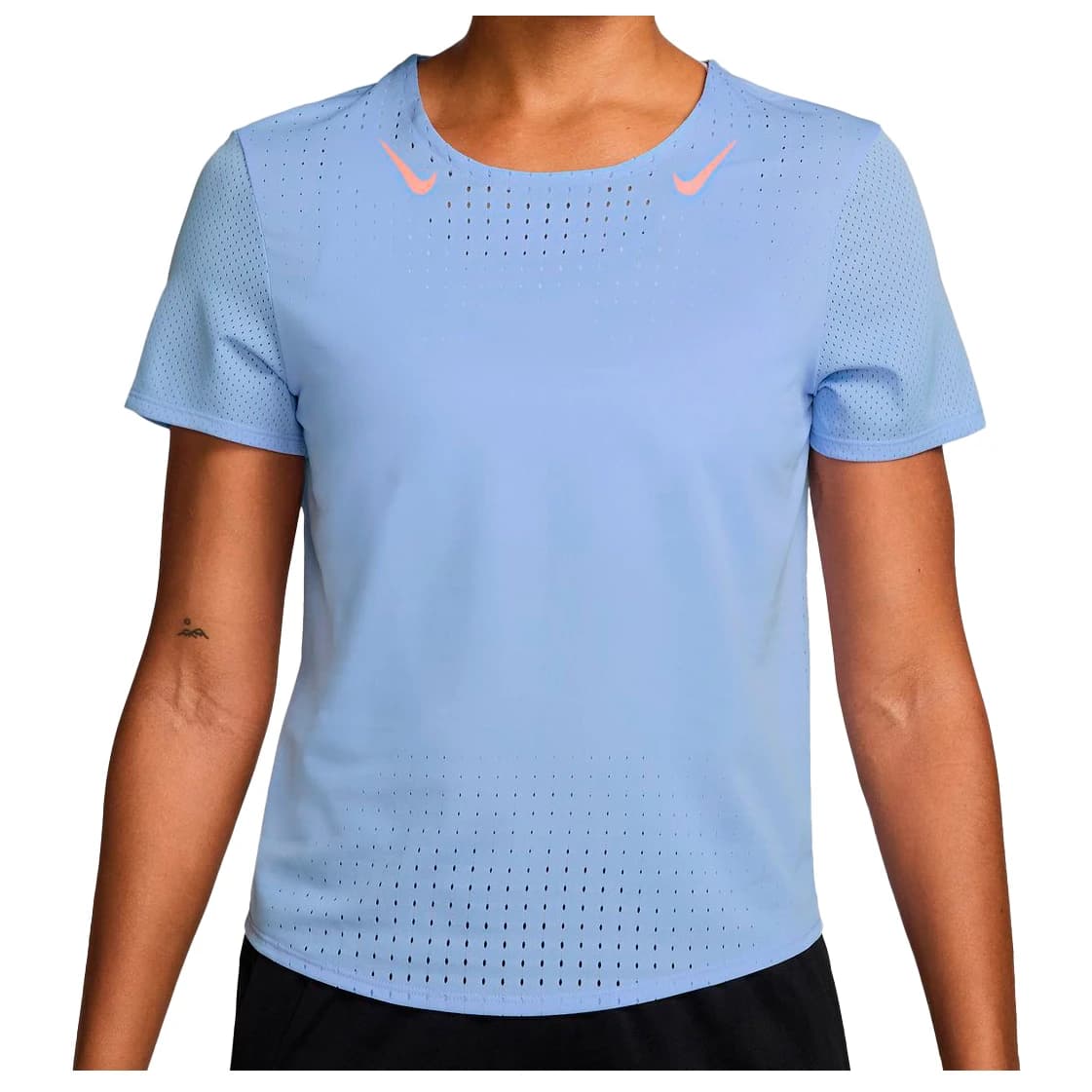 Дамска тениска Nike Women's Aeroswift Dri-Fit ADV Top S/S Running shirt - Aluminum / Atomic Pink