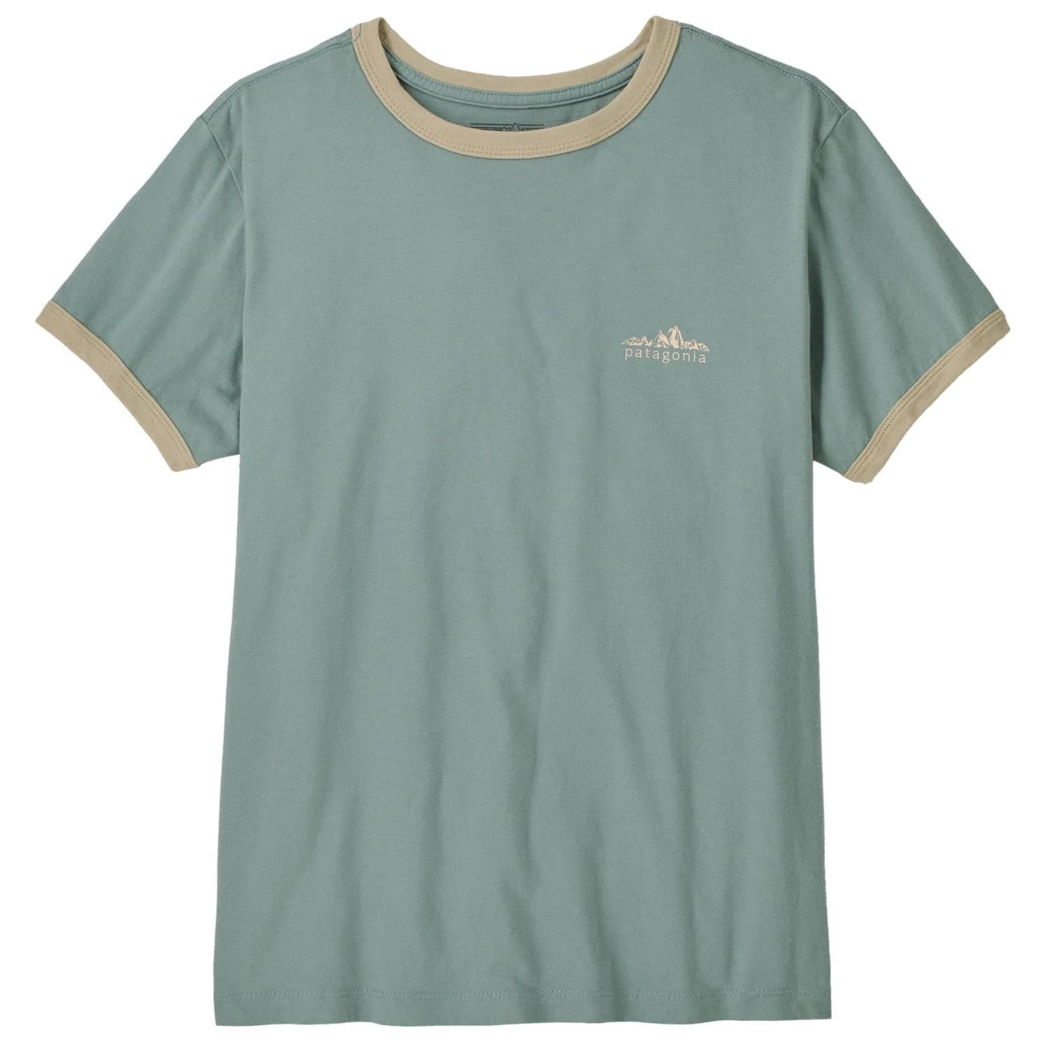 Дамска тениска Patagonia Women's Fitz Roy Foothills Ringer Tee T-shirt - Cover Green