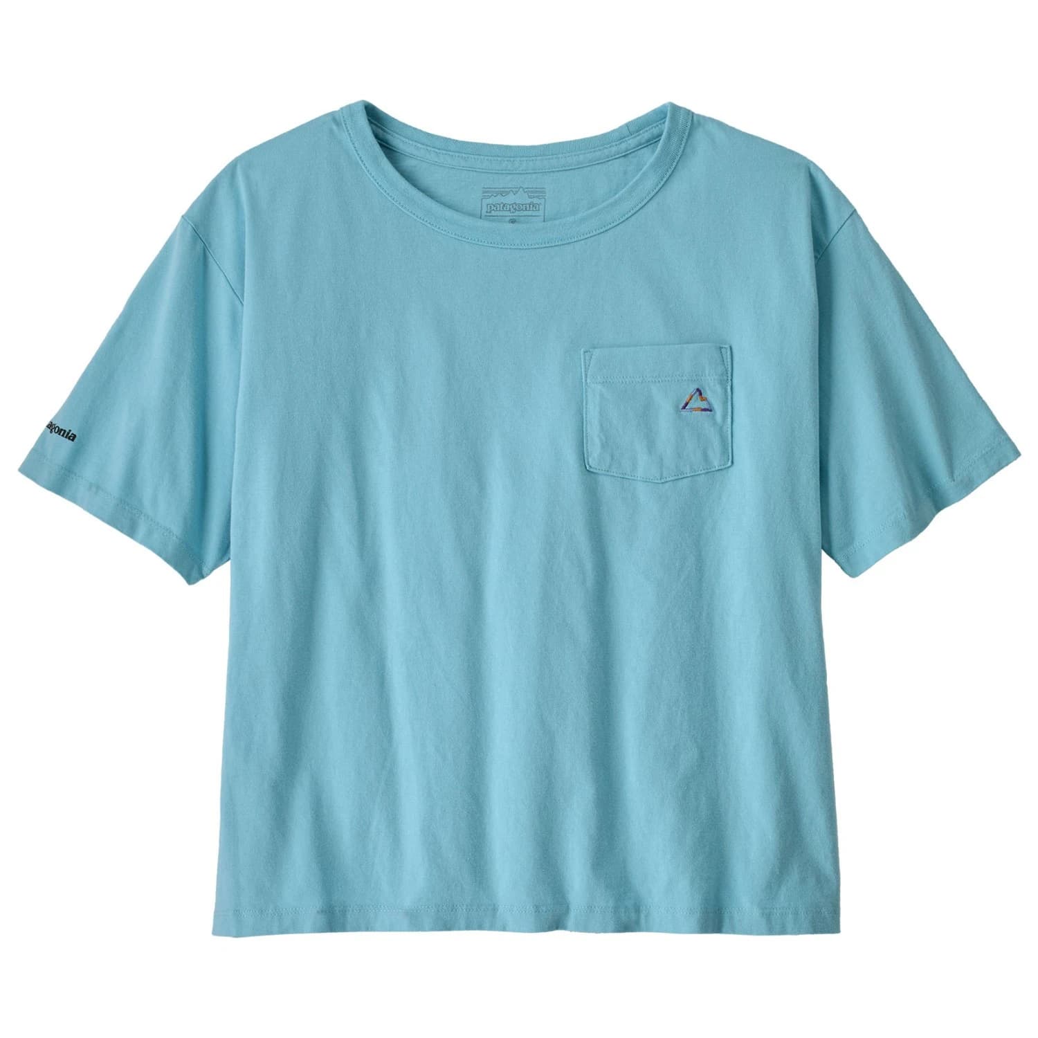 Дамска тениска Patagonia Women's Fitz Roy Massif Easy Cut Pocket Tee T-shirt - Snowmelt Blue