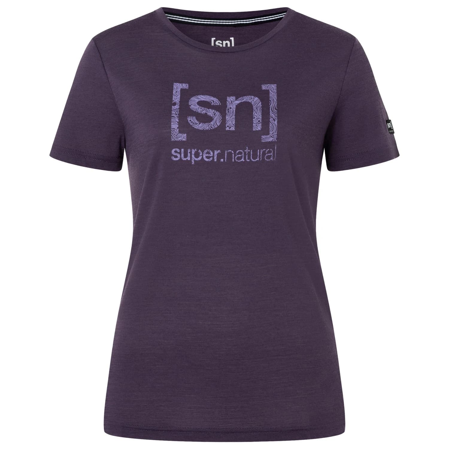 Мериносова блуза super.natural Women's Logo Lines Tee Merino shirt - Mysterioso / Purple Haze