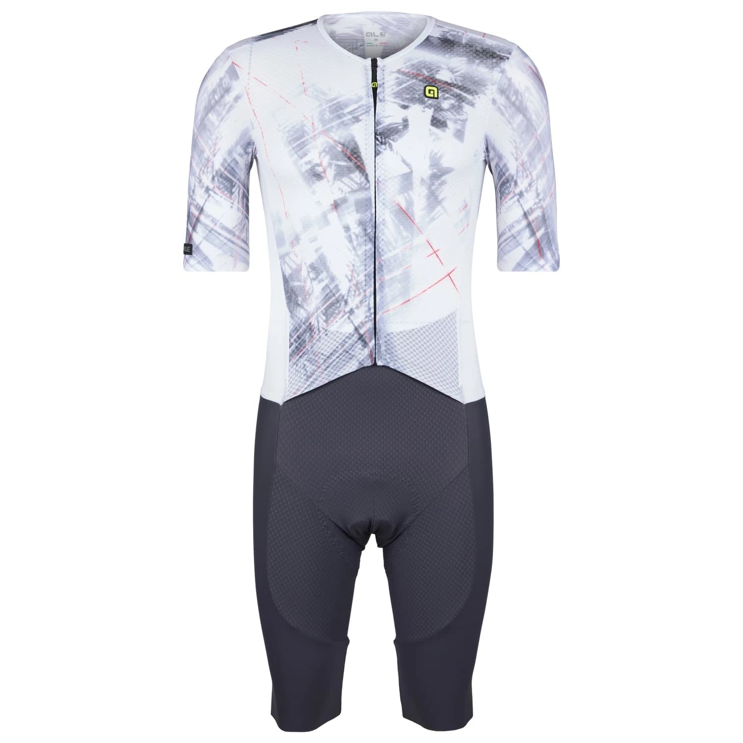 Мъжки скин за колоездене Alé PR-E Mirror Skinsuit Cycling skinsuit - White