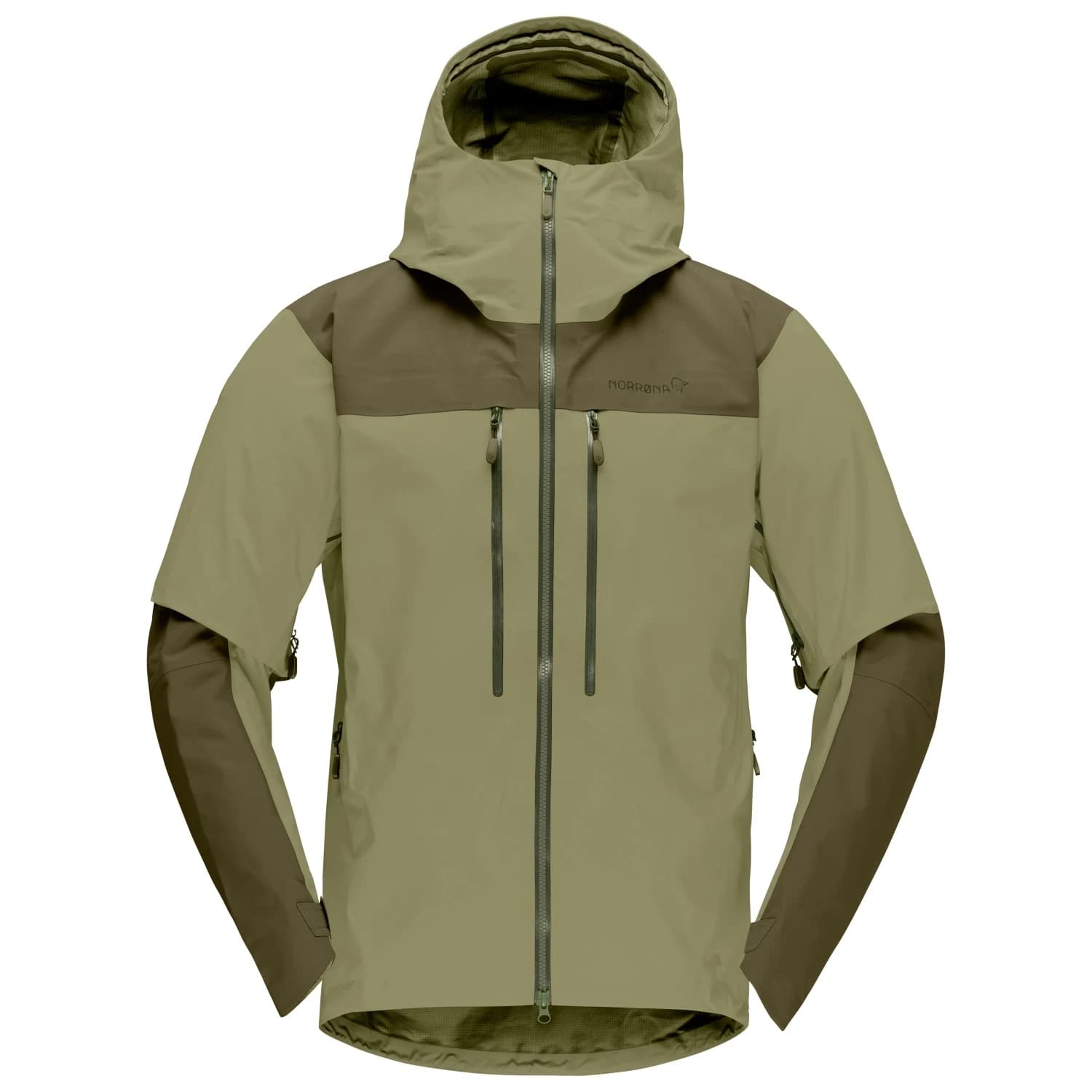Мъжко водоустойчиво яке Norrøna Trollveggen GORE-TEX Pro Light Jacket Waterproof jacket - Olive Night / Deep Lichen Green