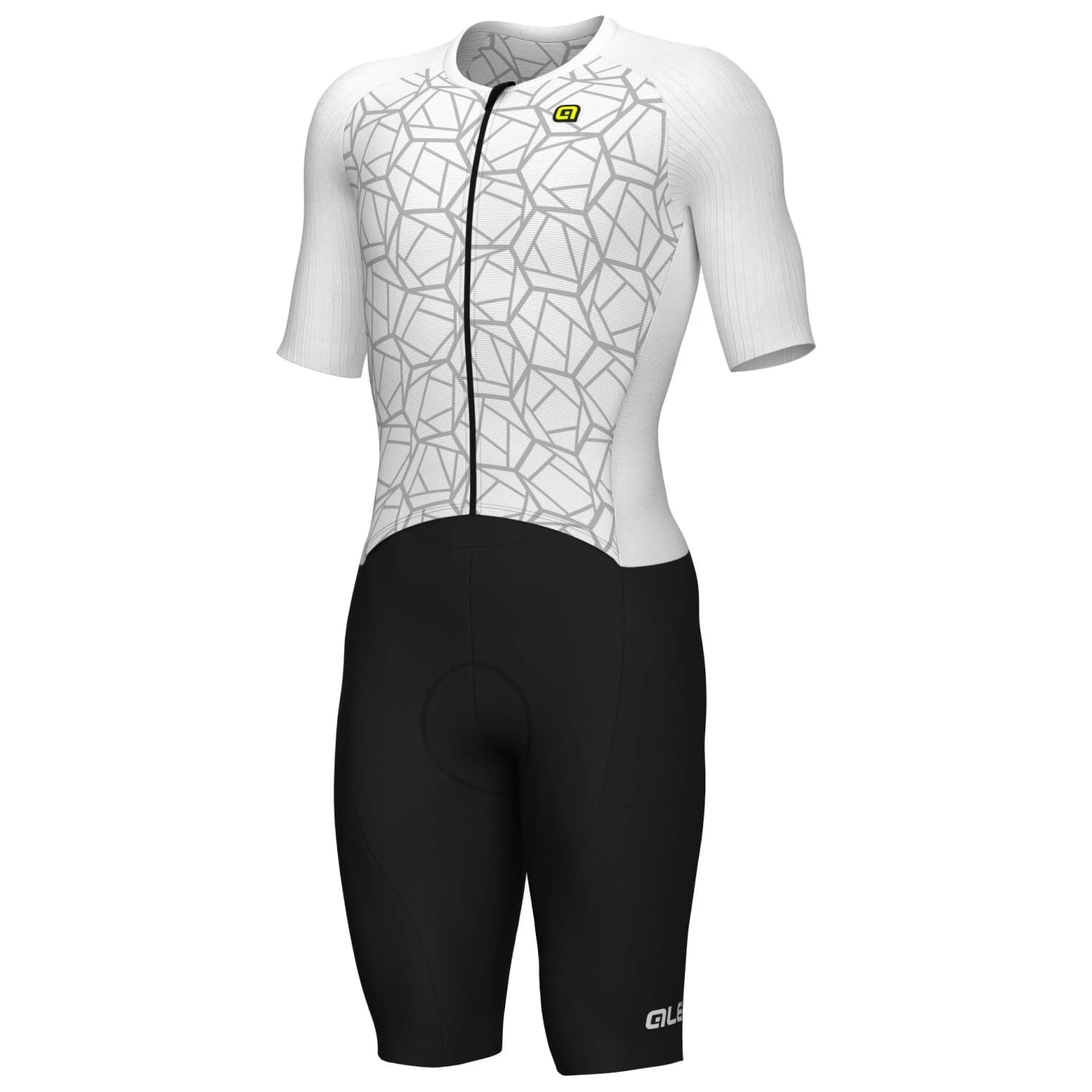 Мъжки скин за колоездене Alé Triathlon Focus Body S/S Skinsuit Cycling skinsuit - White