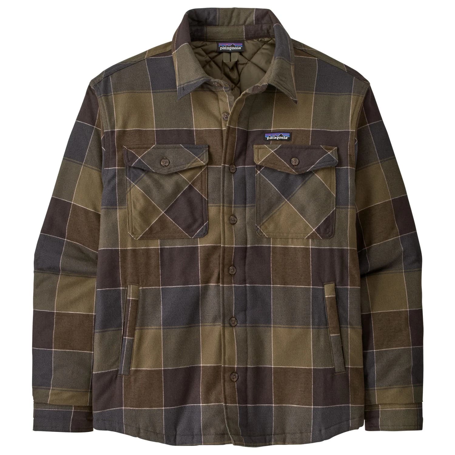 Мъжко ежедневно яке Patagonia Lightweight Insulated Fjord Flannel Shirt Casual jacket - Snow Owl: Basin Green