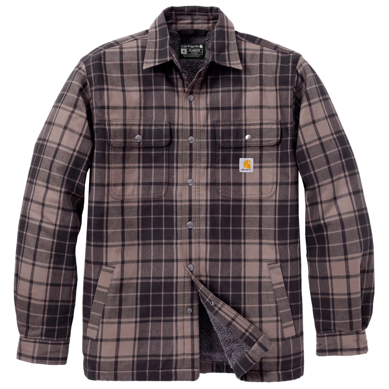 Мъжко ежедневно яке Carhartt Flannel Sherpa-Lined Shirt Jacket Casual jacket - Dark Clove