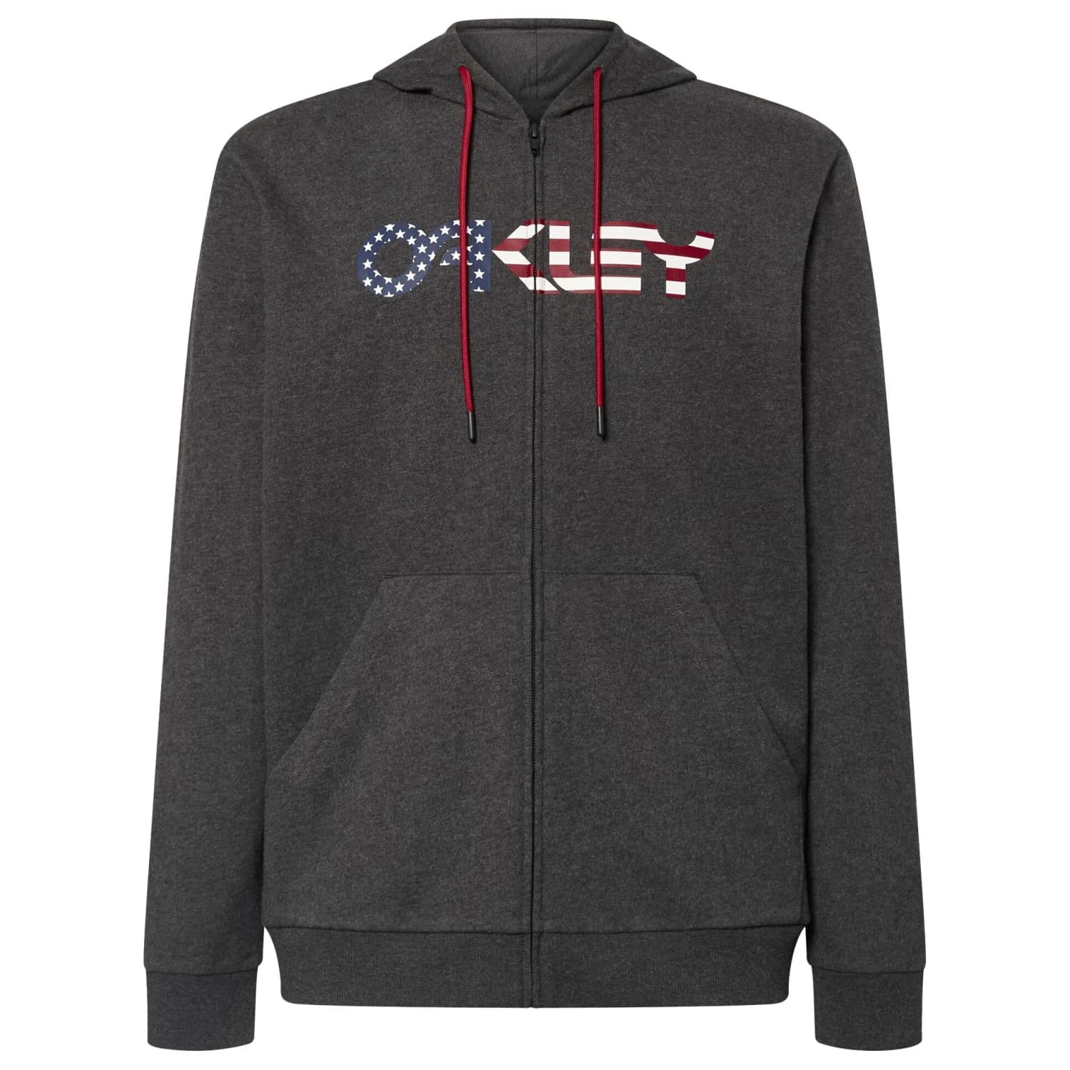 Мъжко яке за тренировка Oakley Teddy Full Zip Hoddie Training jacket - Dark Grey Heather / American Flag