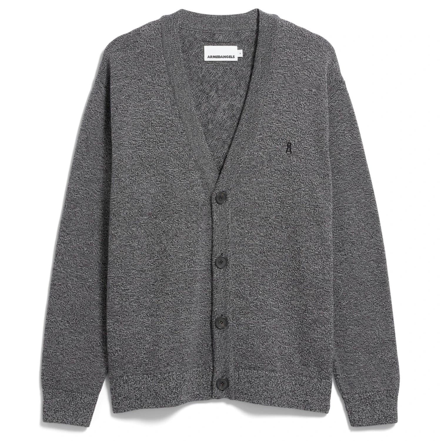 Ежедневно яке ARMEDANGELS Mouline Knit Cardigan Cardigan - Black / Oatmilk