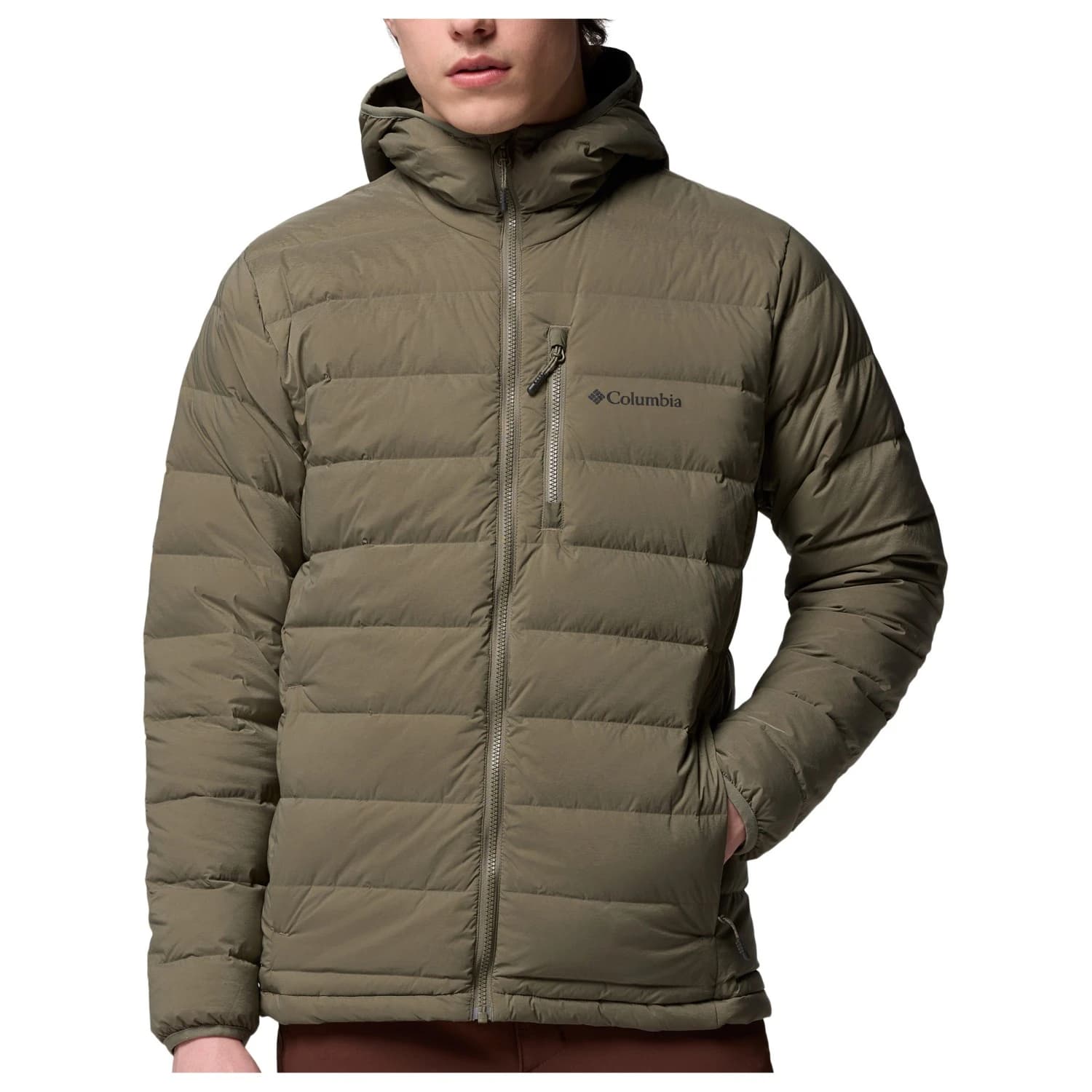 Мъжко пухено яке Columbia Drift Peak Stretch Down Hooded Jacket Down jacket - Stone Green