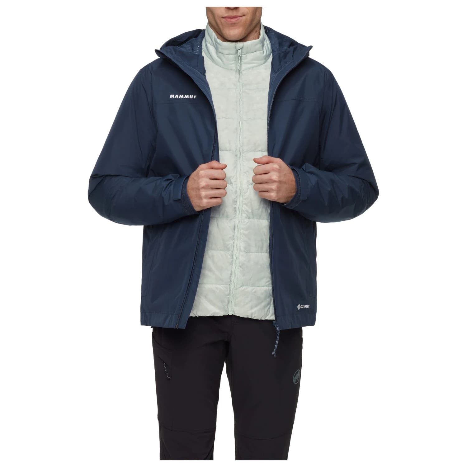 Мъжко 3-в-1 яке Mammut Treeline 3 in 1 Hardshell Hooded Jacket 3-in-1 jacket - Marine / Silver Sage