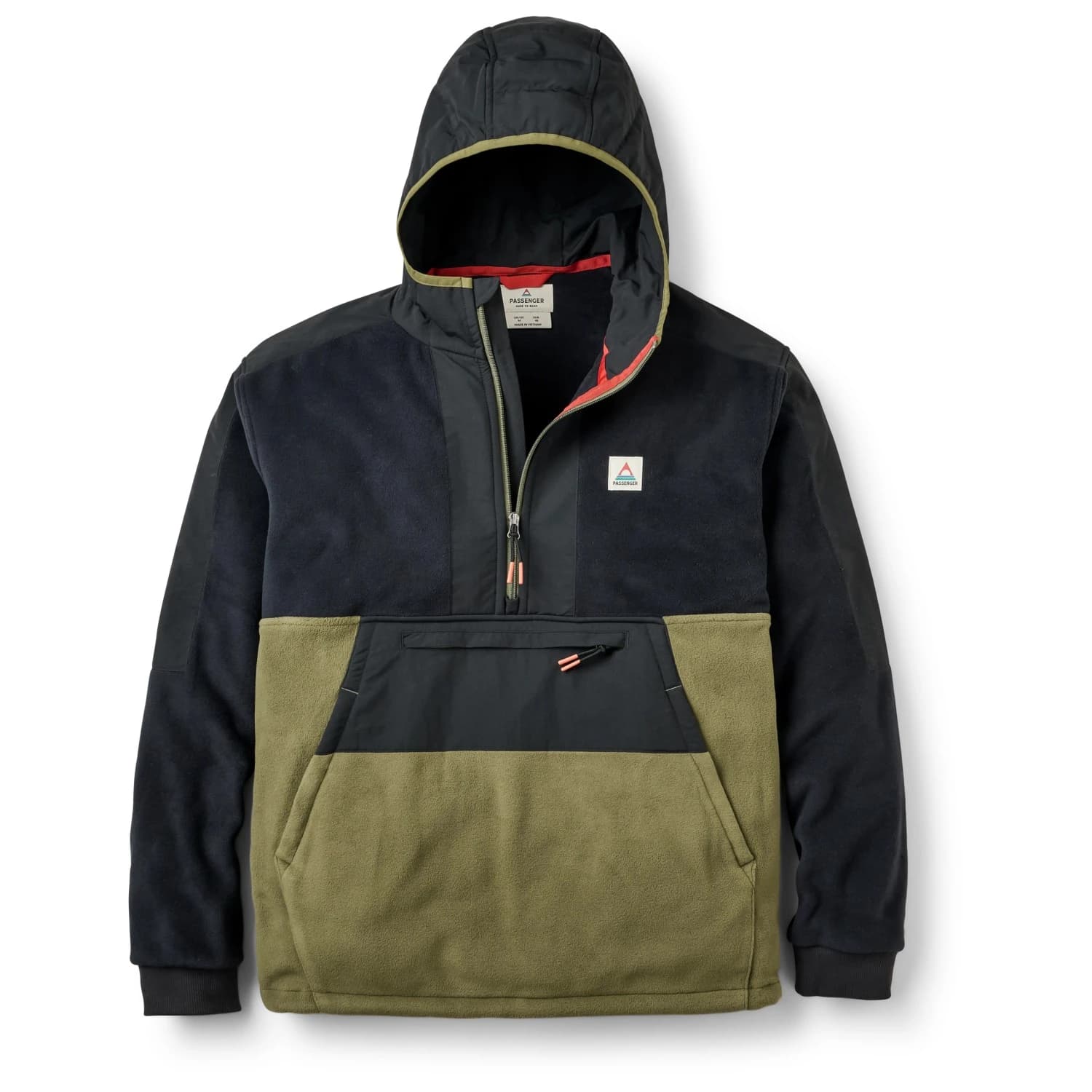 Мъжки поларен пуловер Passenger Woodland 2.0 Hooded 1/2 Zip Recycled Polar Fleece Fleece jacket - Black / Khaki