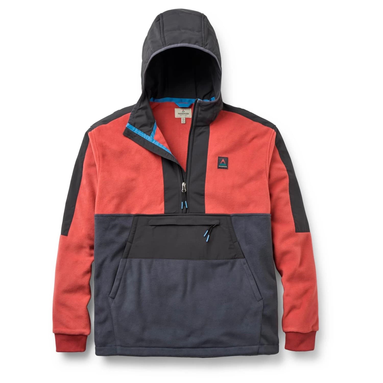 Мъжки поларен пуловер Passenger Woodland 2.0 Hooded 1/2 Zip Recycled Polar Fleece Fleece jacket - Redwood / Charcoal
