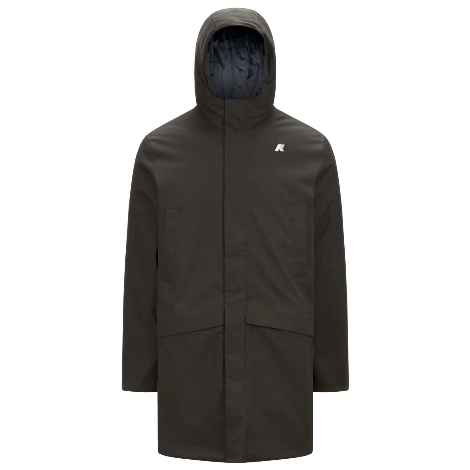 Мъжко яке парка K-Way Jarno Twill Marmotta Parka - Black Olive / Blue Airforce