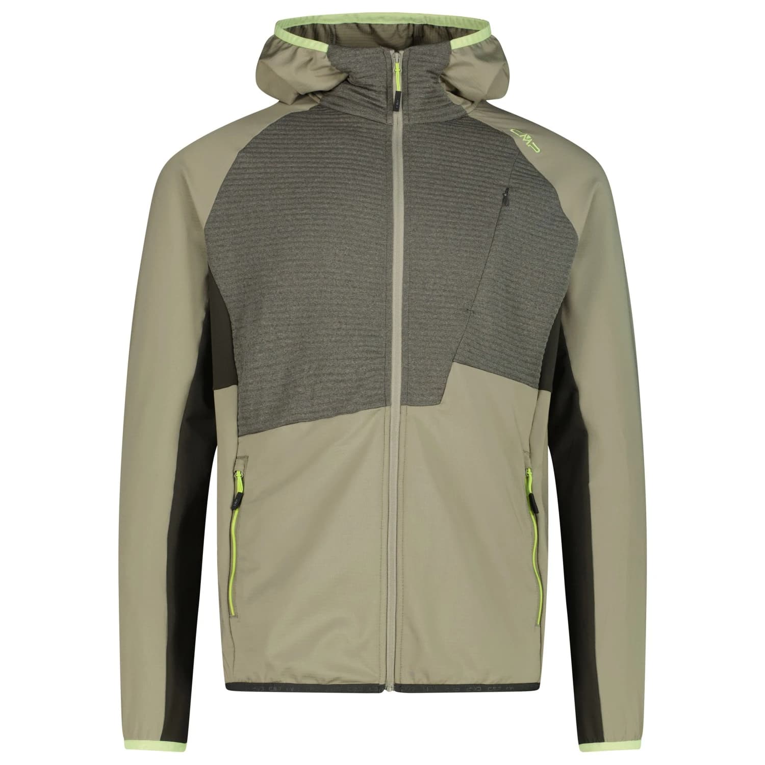 Мъжко синтетично яке CMP Grid Tech Jacket Fix Hood Synthetic jacket - Sage