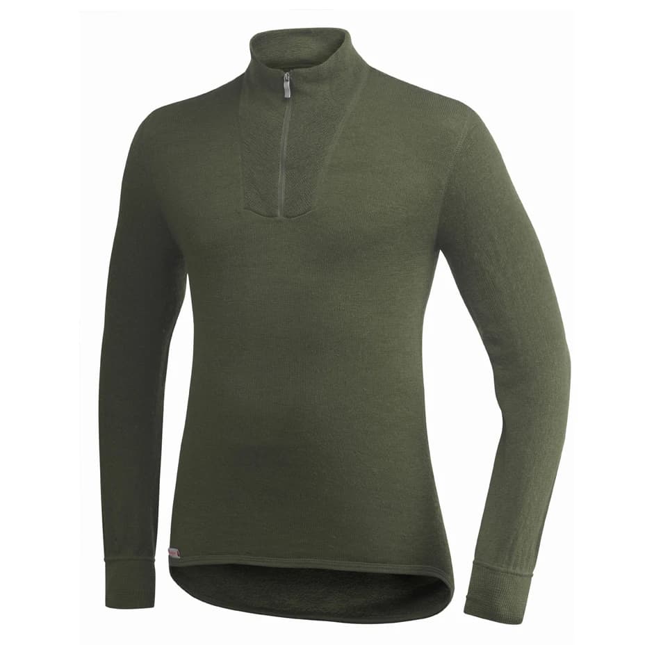 Мериносово термобельо Woolpower Zip Turtleneck 400 Longsleeve - Pine Green