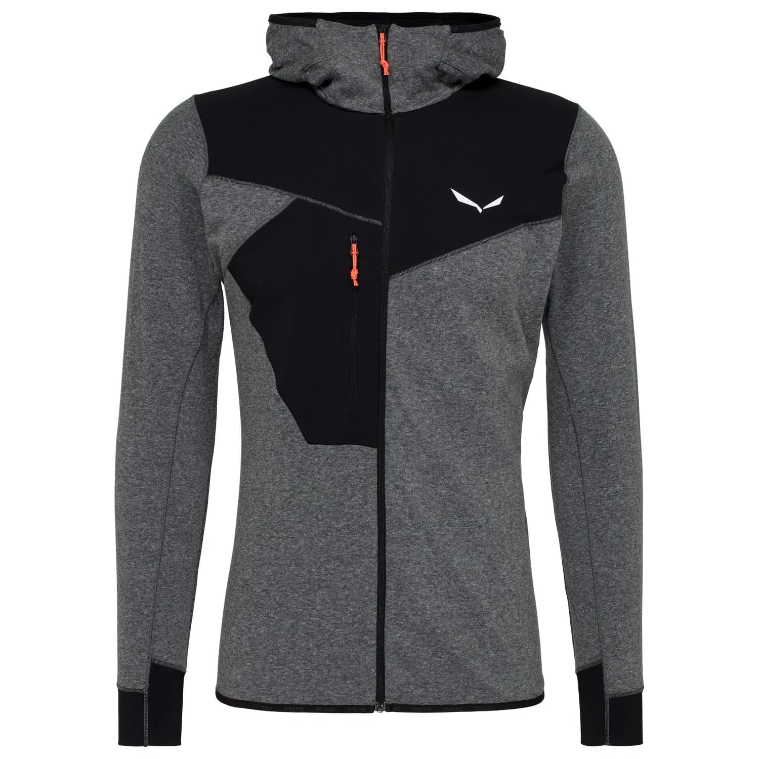 Мъжко поларено яке Salewa Puez 2 Dry L/S Hood Full-Zip Tee Fleece jacket - Black Out Melange / 0910