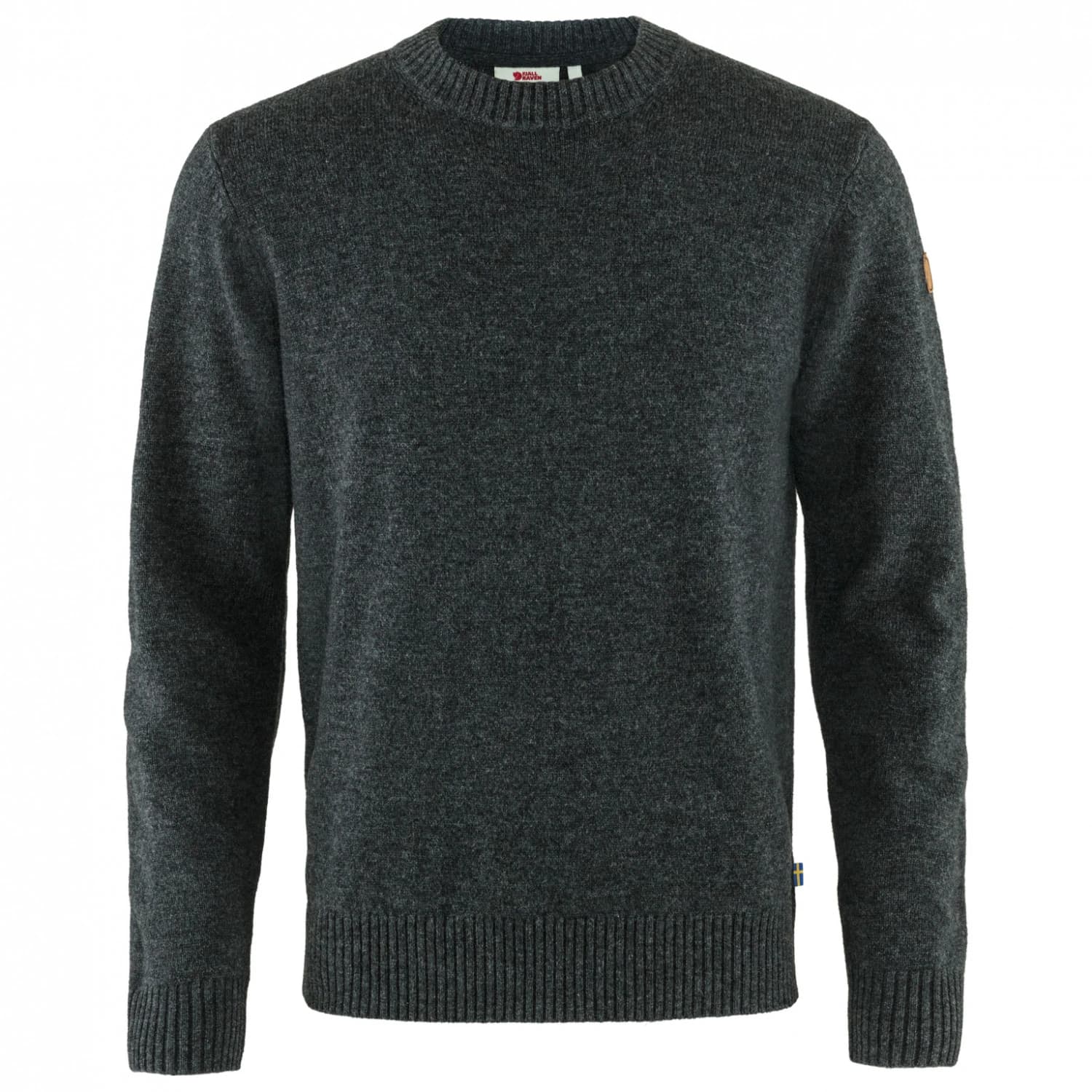 Мъжки вълнен пуловер Fjällräven Övik Round-Neck Sweater Jumper - Dark Grey