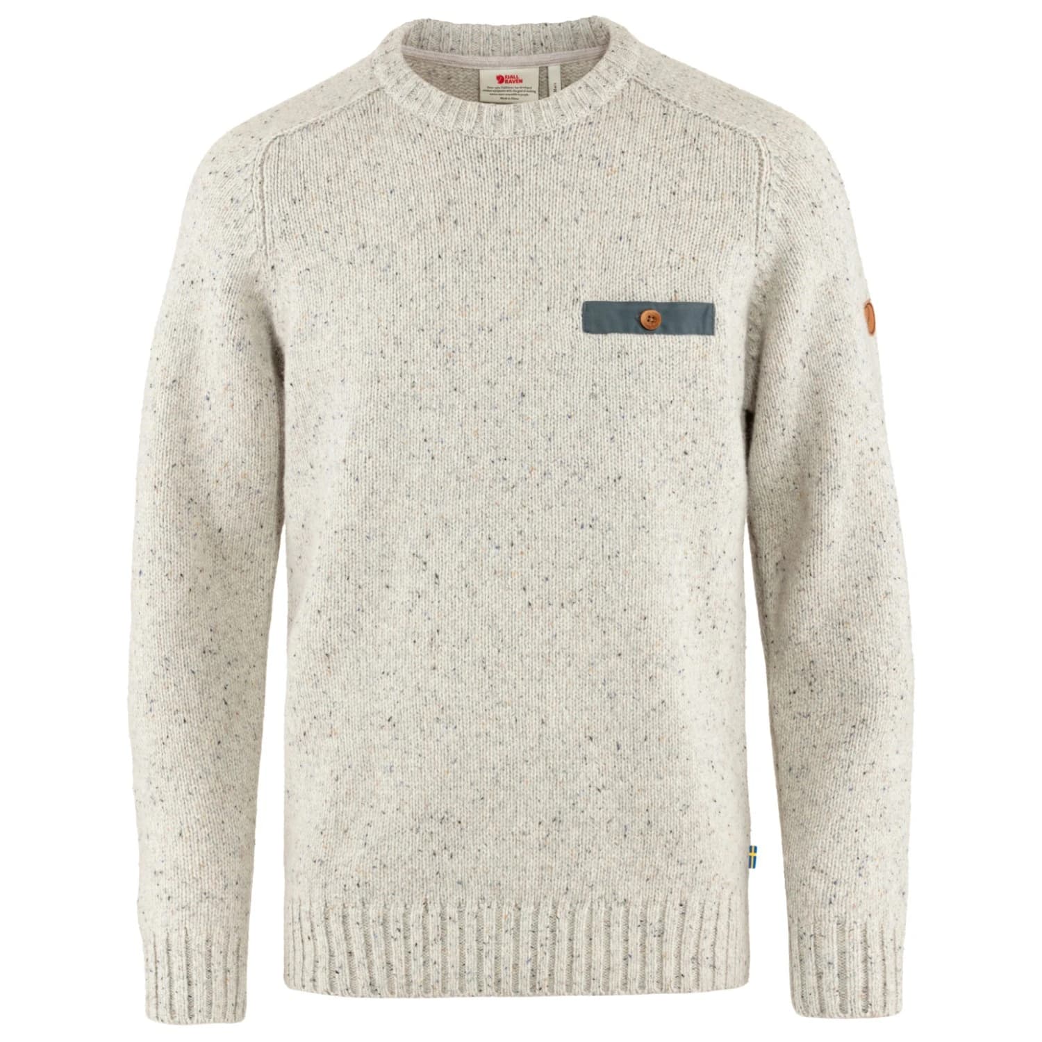 Мъжки вълнен пуловер Fjällräven Lada Round-Neck Sweater Wool jumper - Chalk White