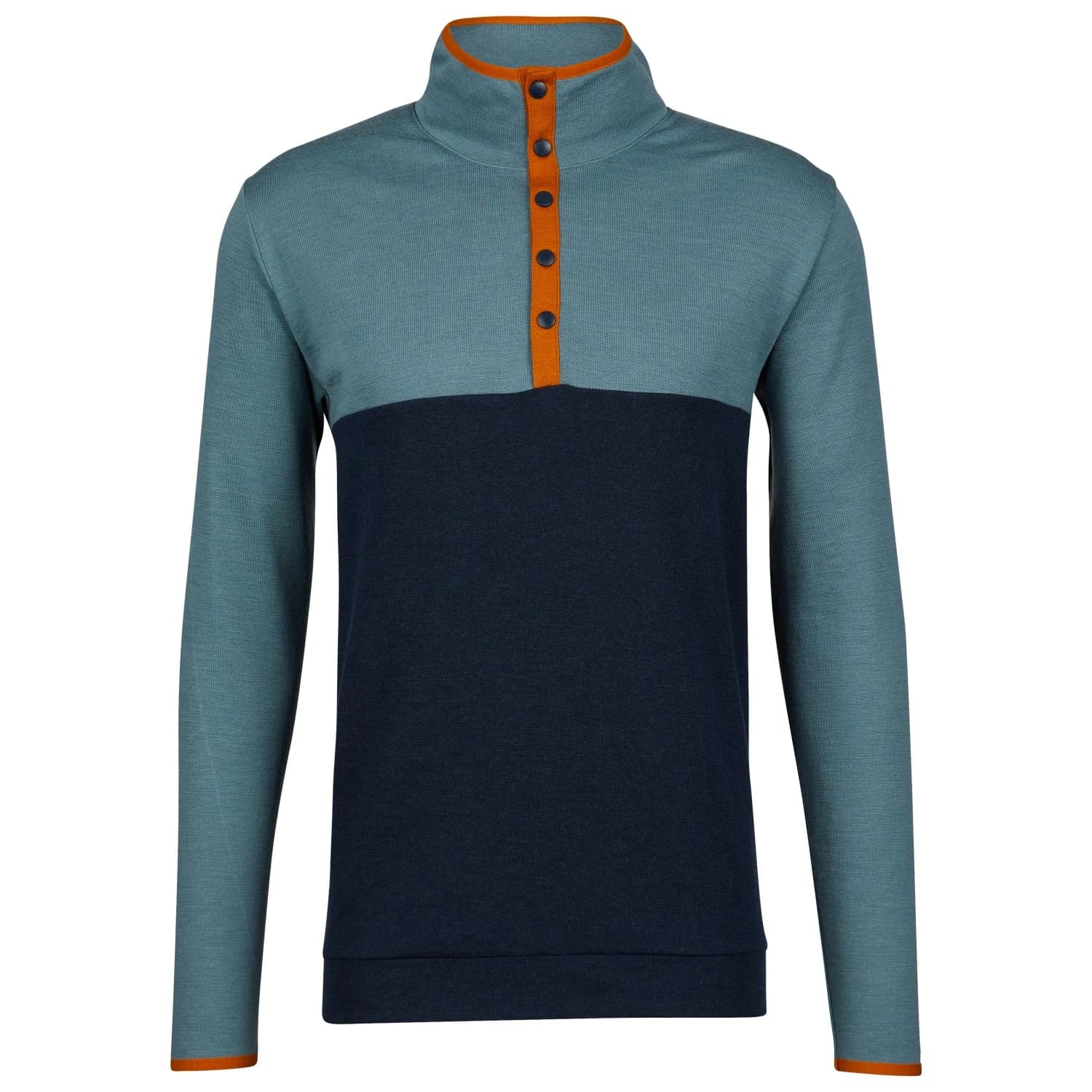 Вълнен пуловер Stoic Merino260 MMXX.Göteborg Snap Merino jumper - Dark Navy / Mountain Blue