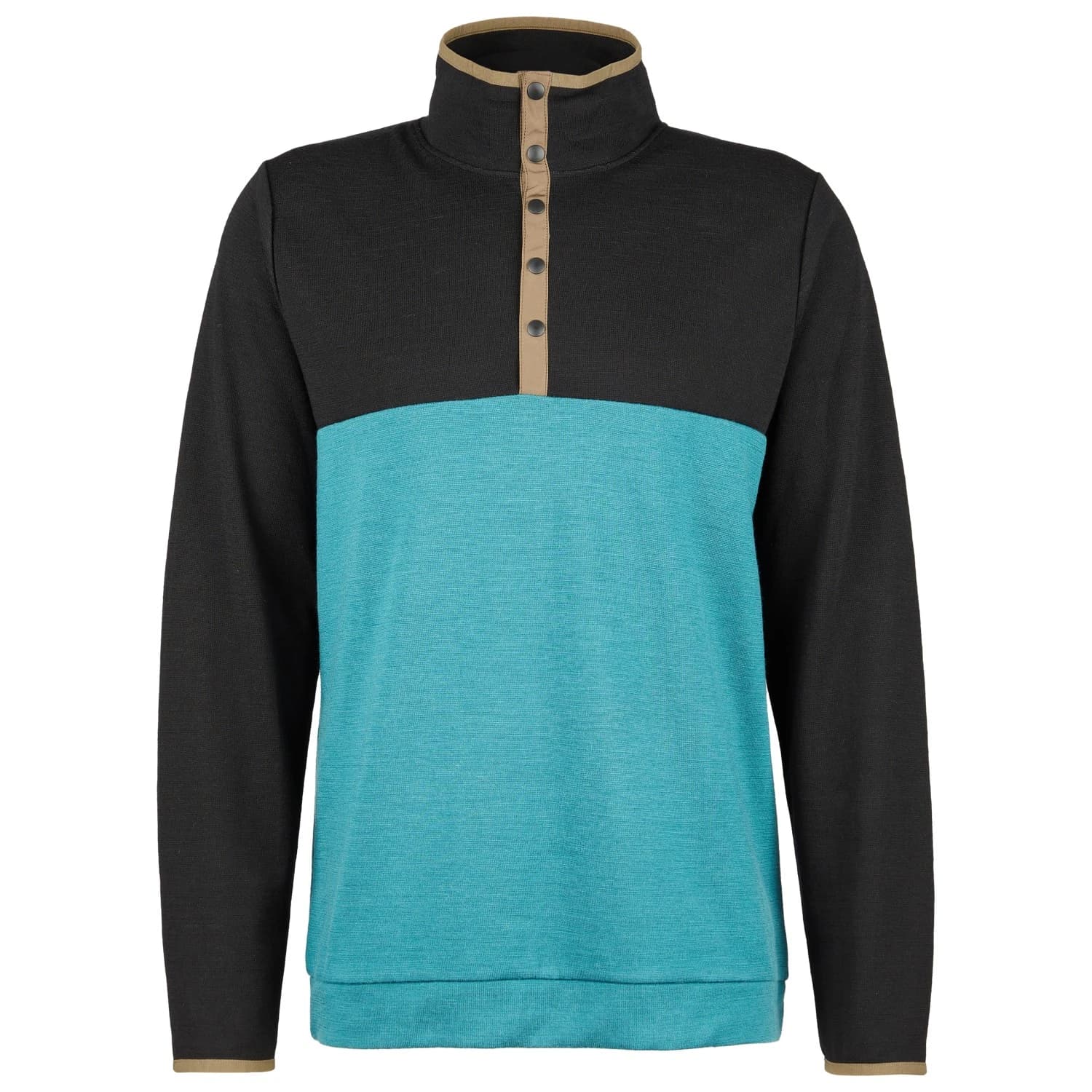 Вълнен пуловер Stoic Merino260 MMXX.Göteborg Snap Merino jumper - Ocean Green / Black