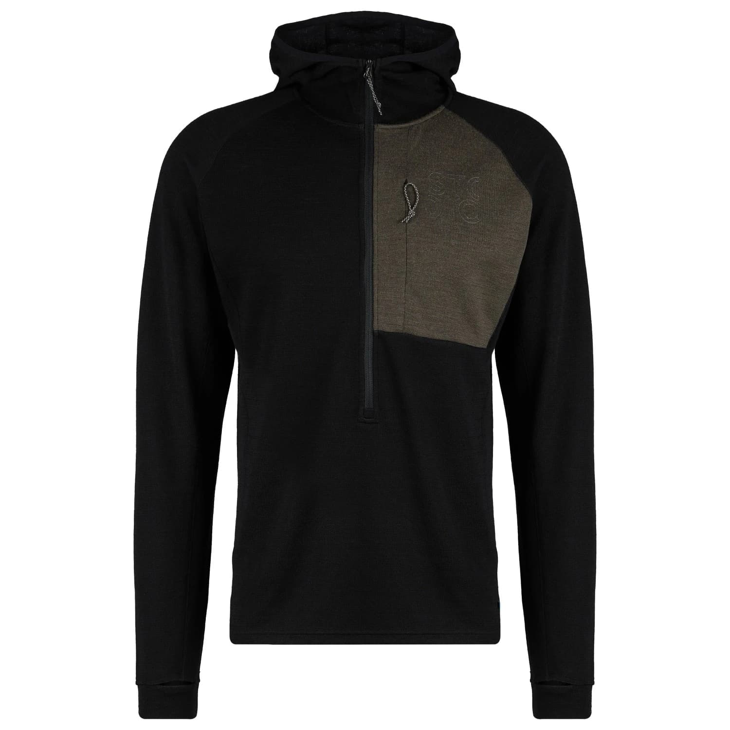 Мъжки вълнен пуловер Stoic Merino260 StadjanSt. 3/4 Zip w. Hood Merino hoodie - Black