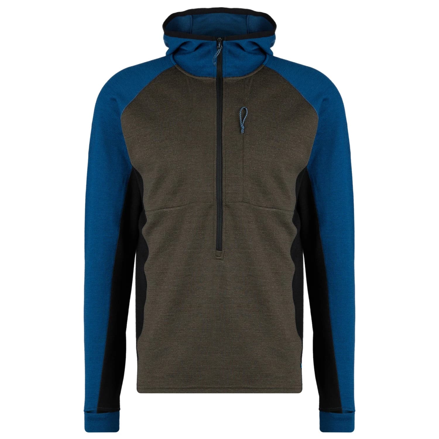 Мъжки вълнен пуловер Stoic Merino260 StadjanSt. 3/4 Zip w. Hood Merino hoodie - Deep Brown Multi
