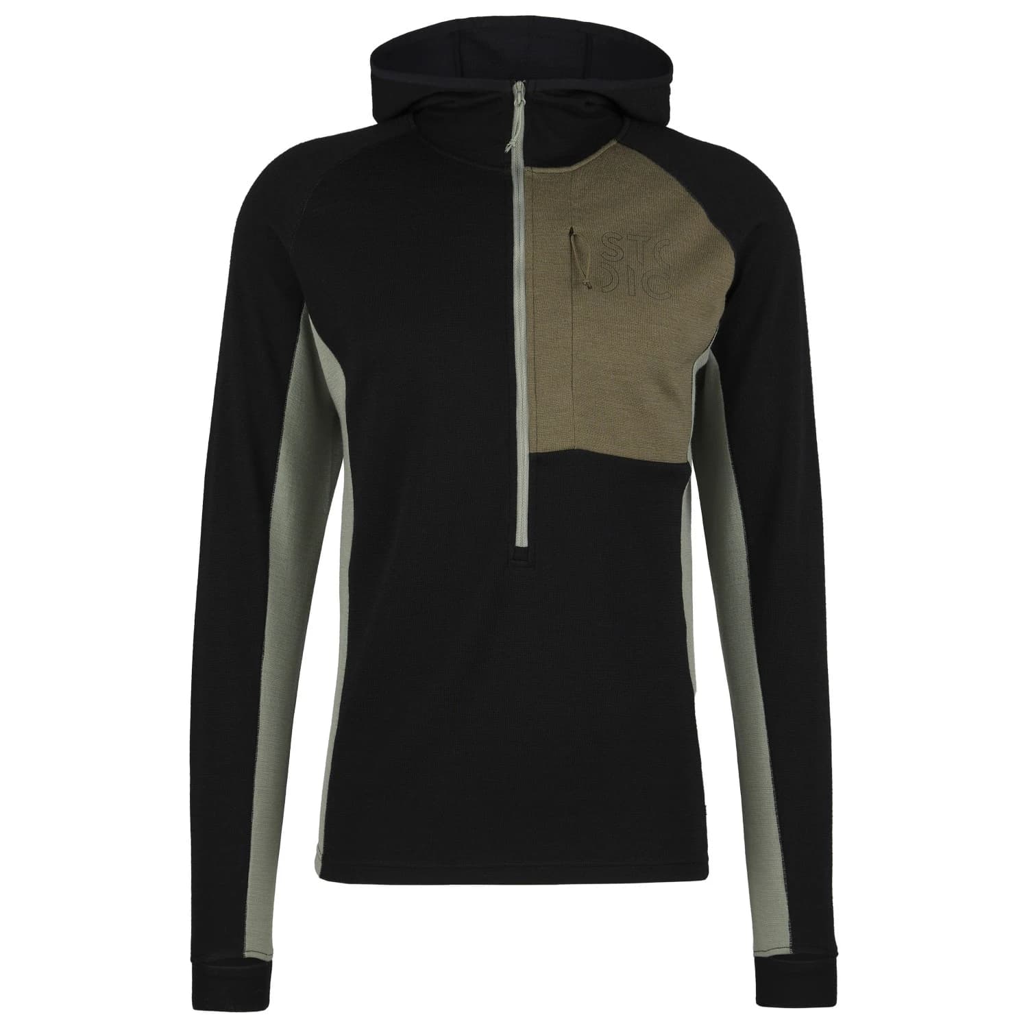 Мъжки вълнен пуловер Stoic Merino260 StadjanSt. 3/4 Zip w. Hood Merino hoodie - Black Multi