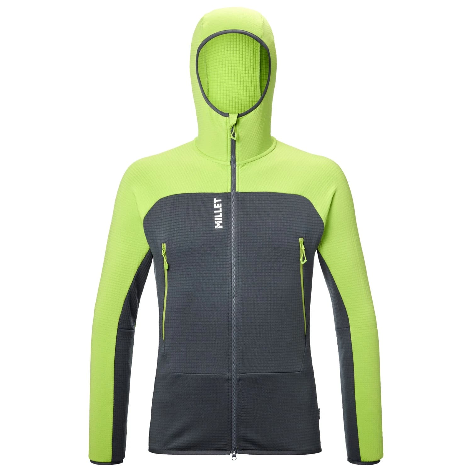 Мъжко поларено яке Millet Fusion Grid Hoodie Fleece jacket - Macaw Green / Tarmac
