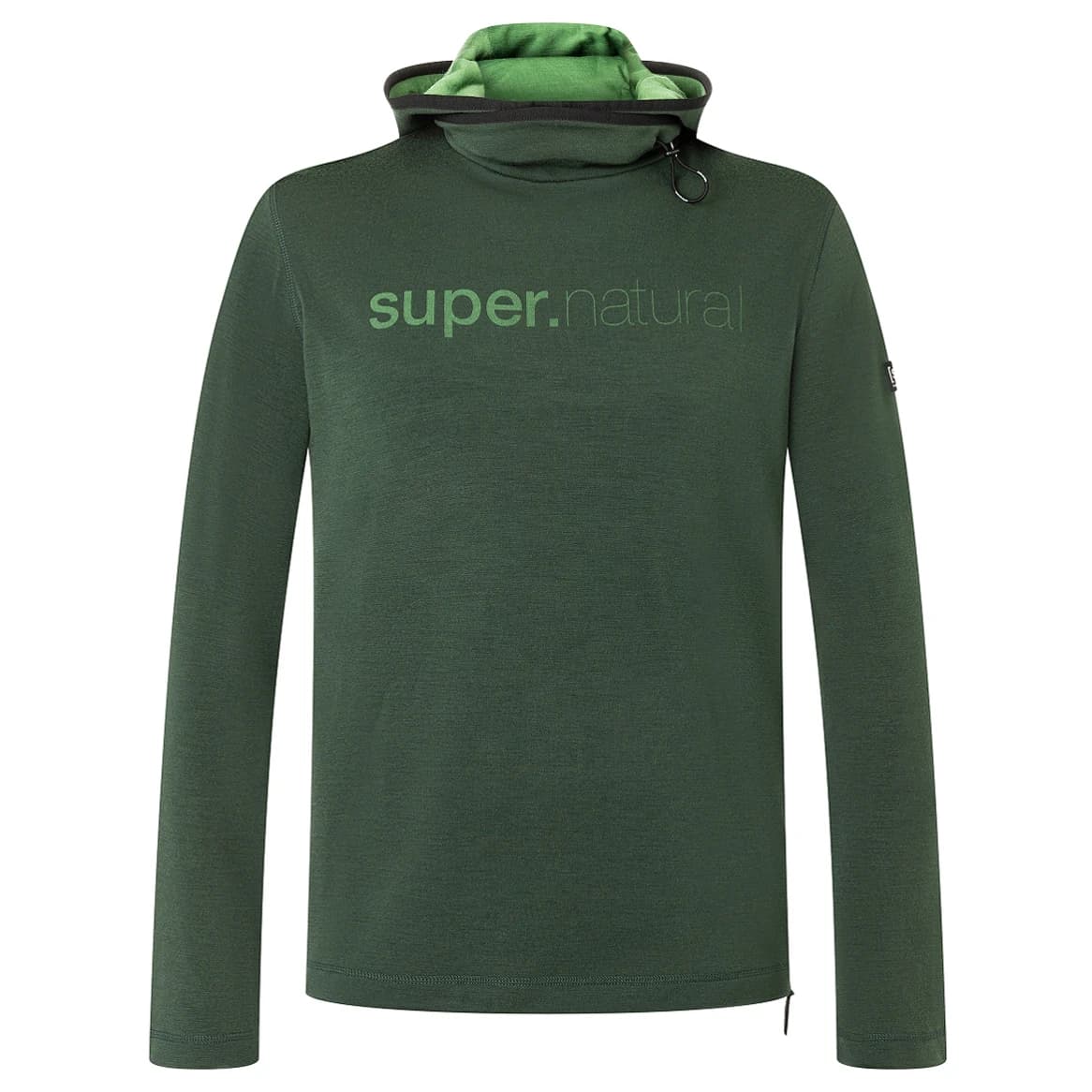 Вълнен пуловер super.natural Alpine Hooded II Hoodie - Deep Forest / Willow Brough