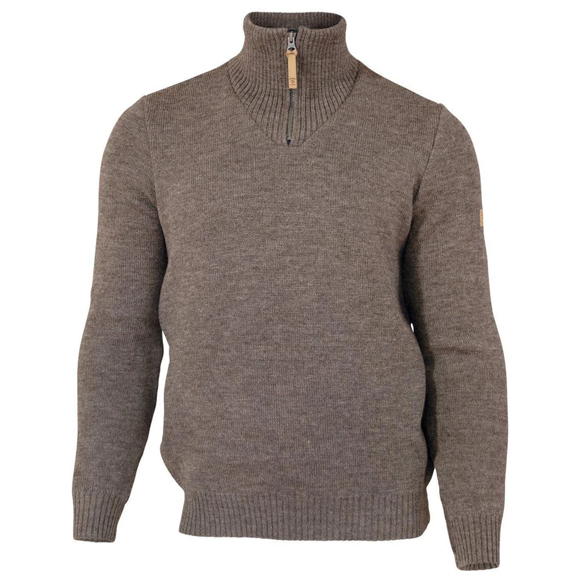 Мъжки вълнен пуловер Ivanhoe of Sweden NLS Elm Half Zip Wool jumper - Nutmeg