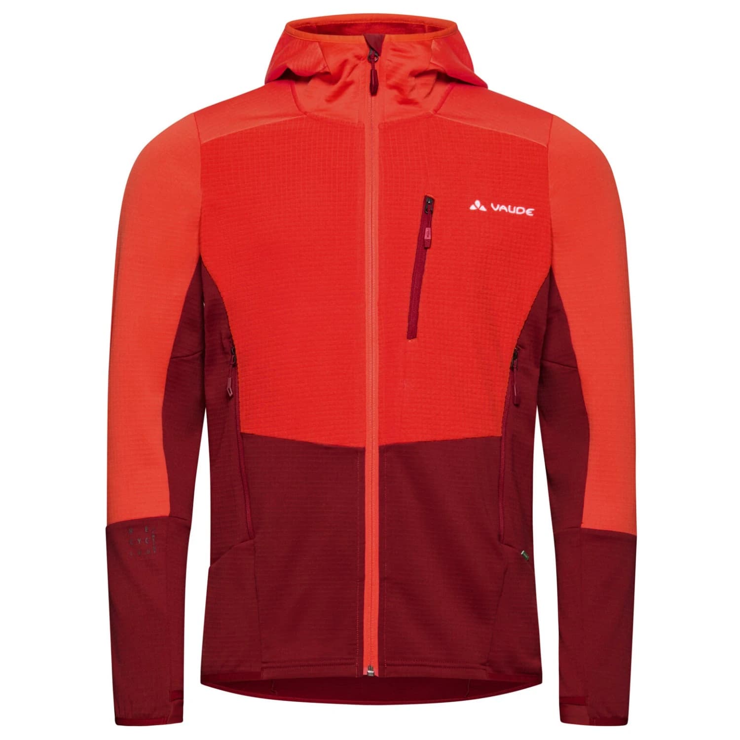 Мъжко поларено яке Vaude Monviso Hooded Grid Fleece Jacket - Carmine