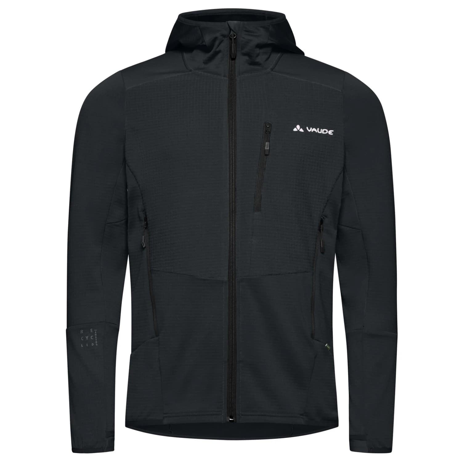 Мъжко поларено яке Vaude Monviso Hooded Grid Fleece Jacket - Phantom Black