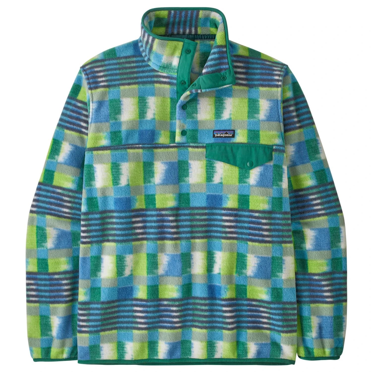 Мъжки поларен пуловер Patagonia Lightweight Synch Snap-T P/O Fleece jumper - Painted Lines: Shore Blue