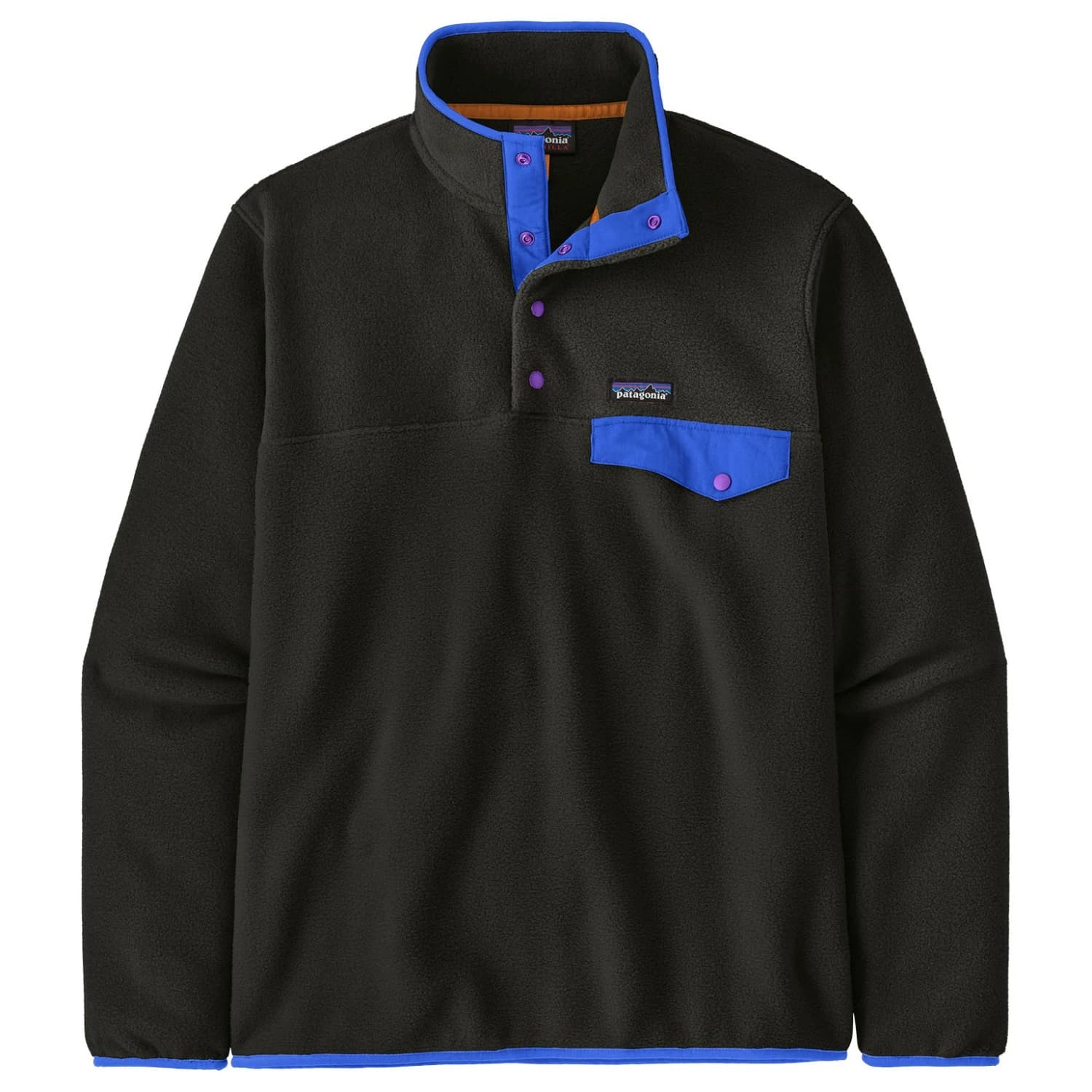 Мъжки поларен пуловер Patagonia Lightweight Synch Snap-T P/O Fleece jumper - Black / P6 Blue