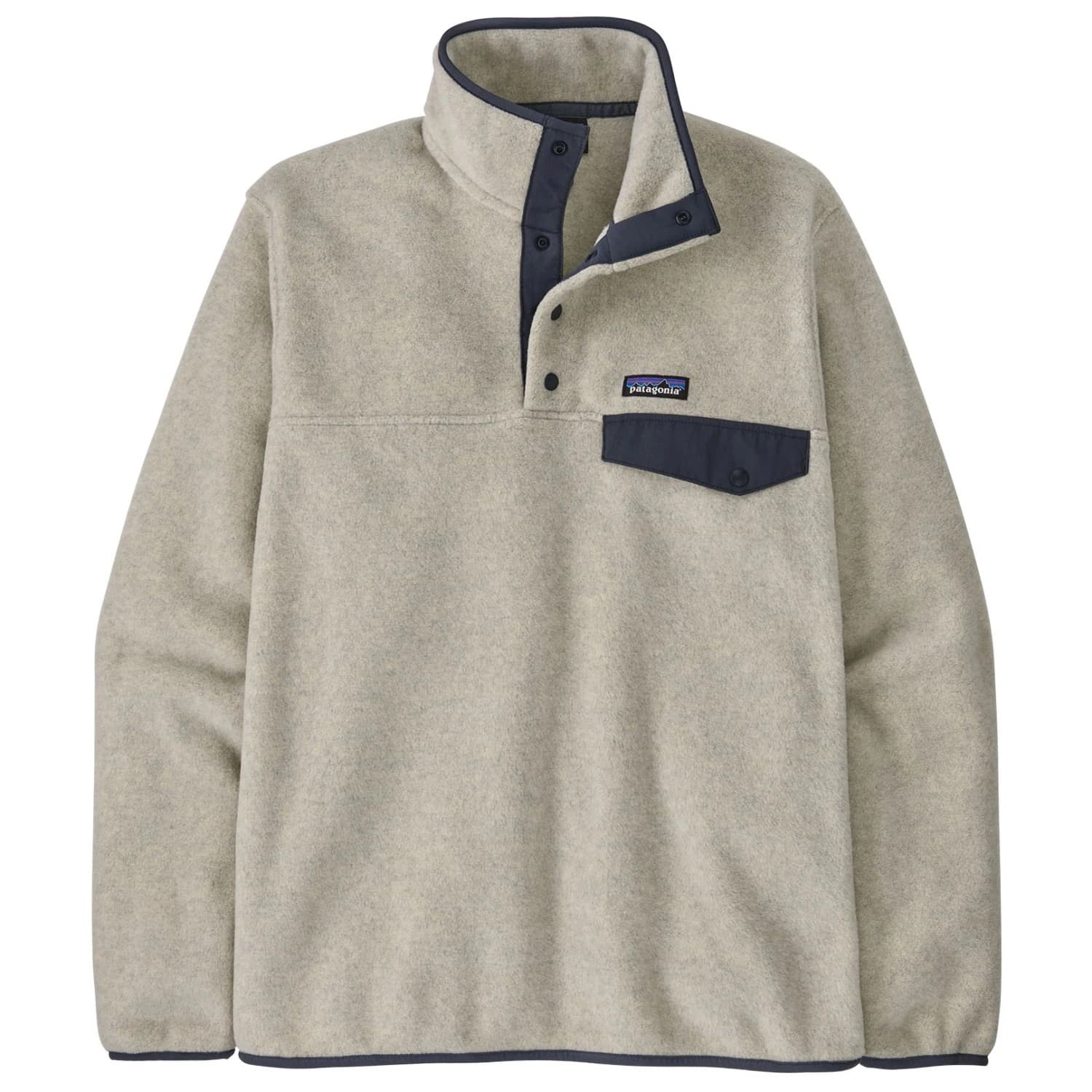 Поларен пуловер Patagonia Lightweight Synch Snap-T P/O Fleece jumper - Oatmeal Heather / New Navy