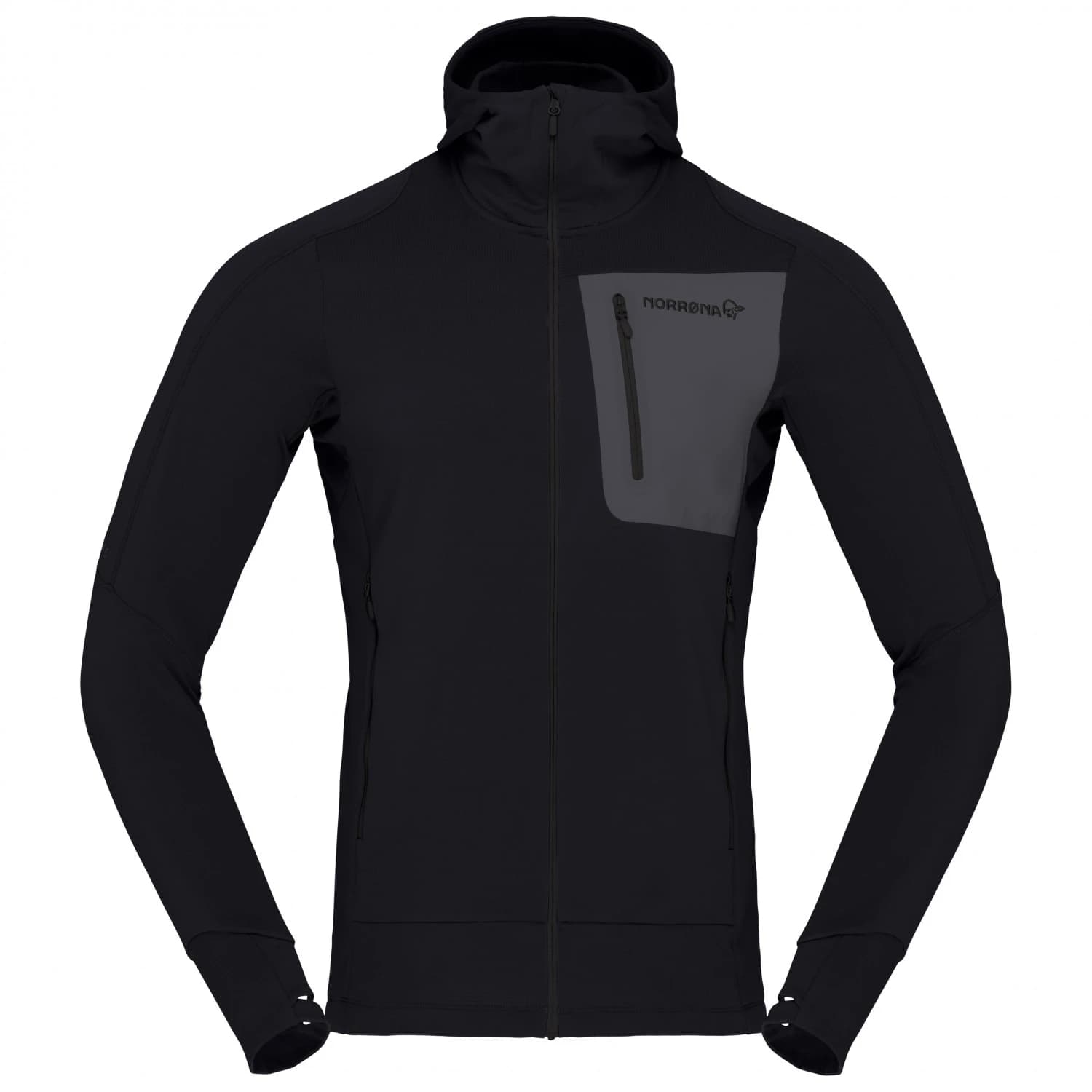 Мъжко поларено яке Norrøna Falketind Power Grid Hood Fleece jacket - Caviar