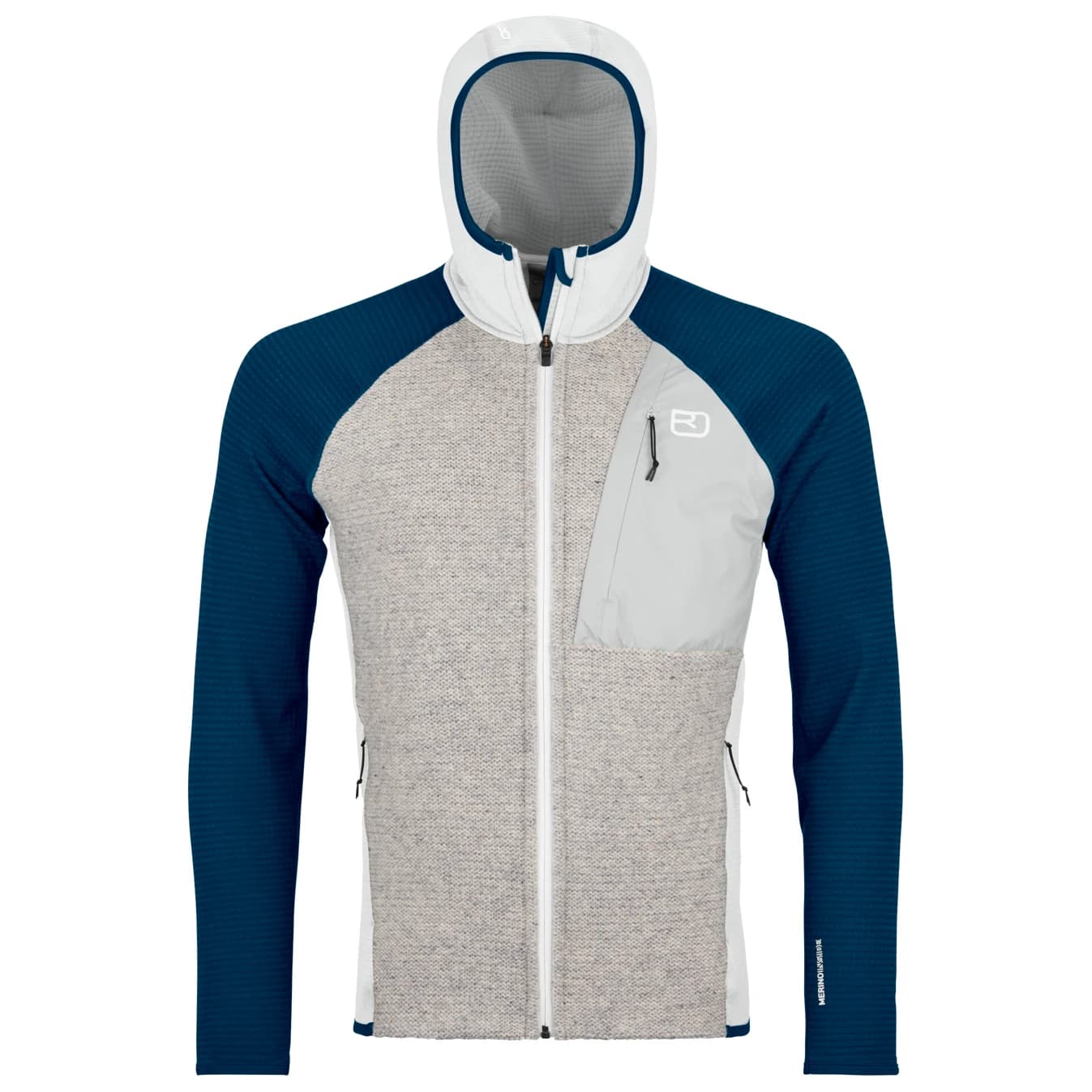 Мъжко вълнено яке Ortovox Fleece Grid Plus Classic Knit Hoody Fleece jacket - Grey Ice