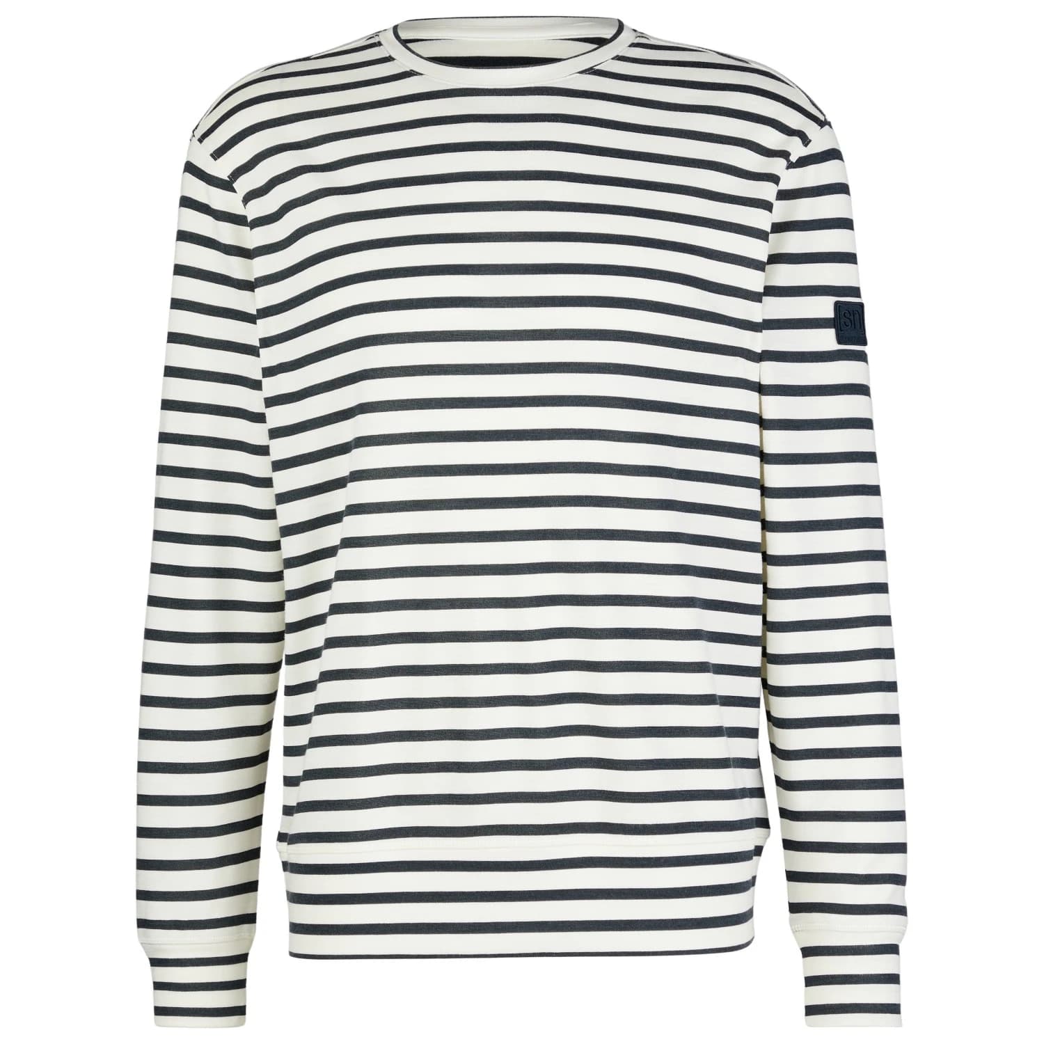 Мъжки вълнен пуловер Super.natural Solution Stripe Bio Crew Merino jumper - Fresh White / Navy Stripe