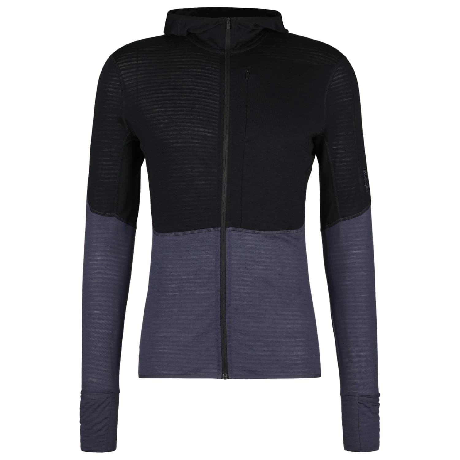 Мъжко вълнено яке Icebreaker Merino 200 Realfleece Descender L/S Zip Hoodie Fleece jumper - Black / Graphite