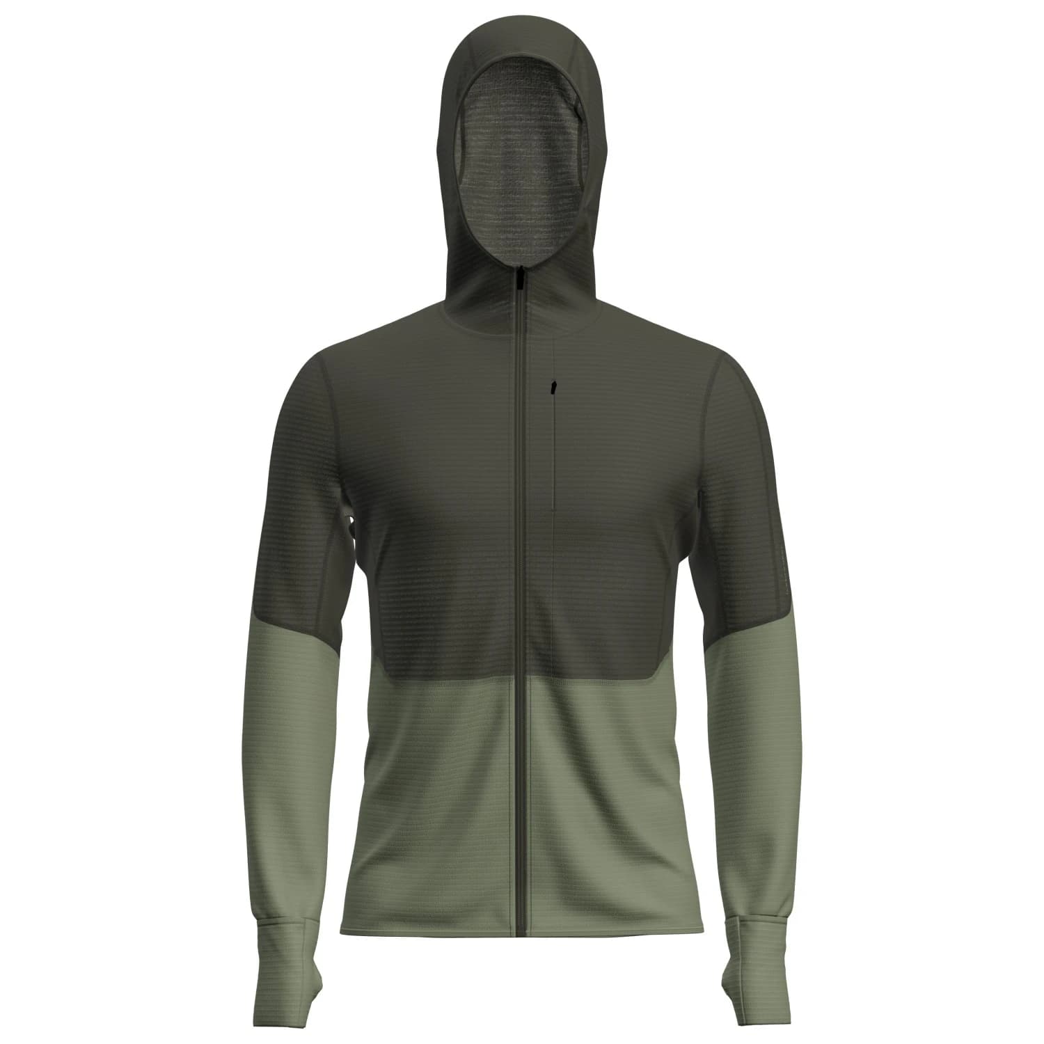 Мъжко вълнено яке Icebreaker Merino 200 Realfleece Descender L/S Zip Hoodie Fleece jumper - Dark Loden / Lichen / CB