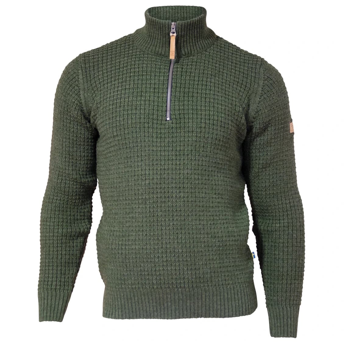 Мъжки вълнен пуловер Ivanhoe of Sweden Moritz Half Zip Wool jumper - Loden Green