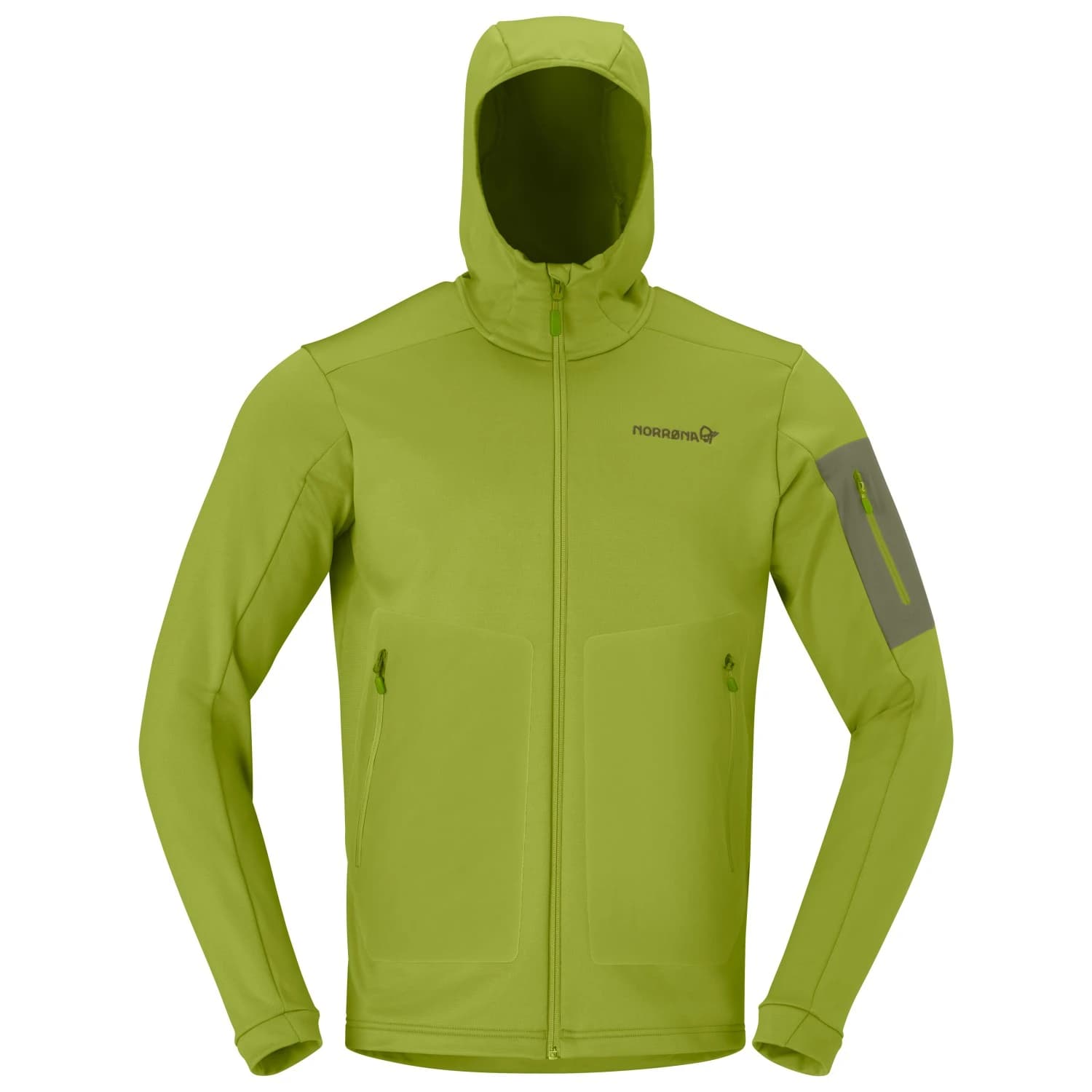 Мъжко поларено яке Norrøna Falketind Warm2 Stretch Hood Fleece jacket - Dark Citron / Deep Lichen Green