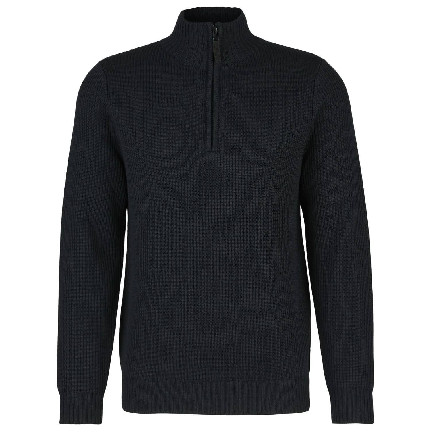 Мъжки вълнен пуловер Stoic Heavy MerinoKnit MMXX.Rutvik Half Zip Merino jumper - Black