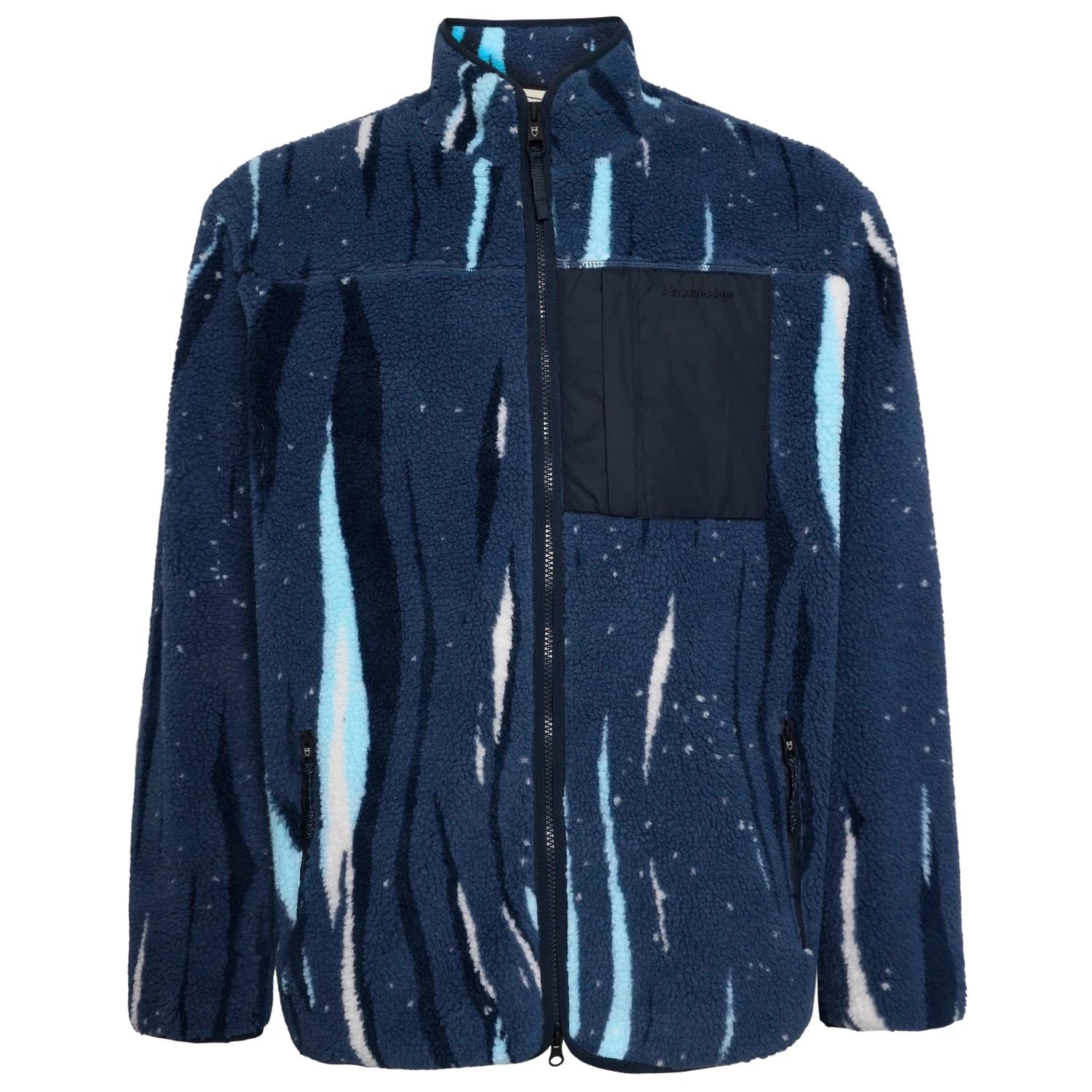 Поларено яке Knowledgecotton apparel Loose Fit Northern Lights Fleece Fleece jacket - Blue
