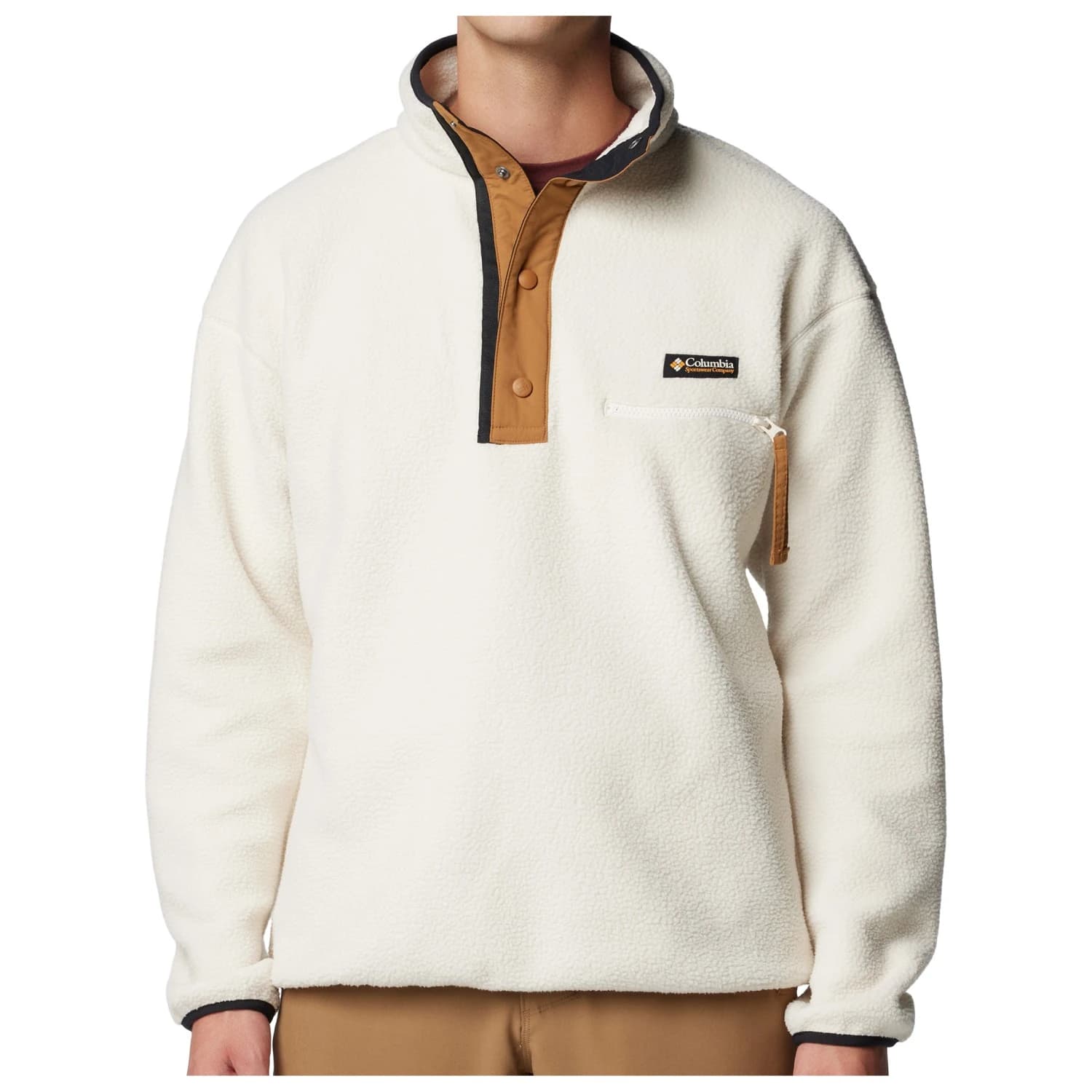 Мъжки поларен пуловер Columbia Helvetia II Half Snap Fleece Fleece jumper - Chalk