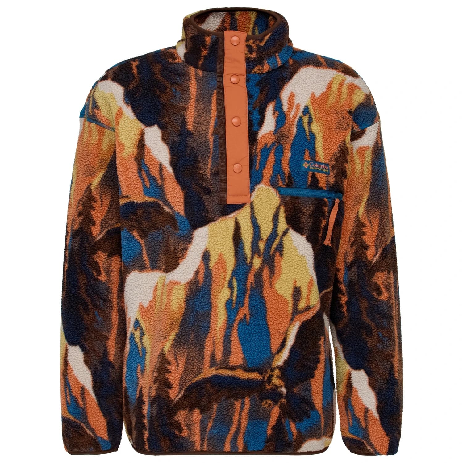 Поларен пуловер Columbia Helvetia II Printed Half Snap Fleece Fleece jumper - Teak Brown / Soarin