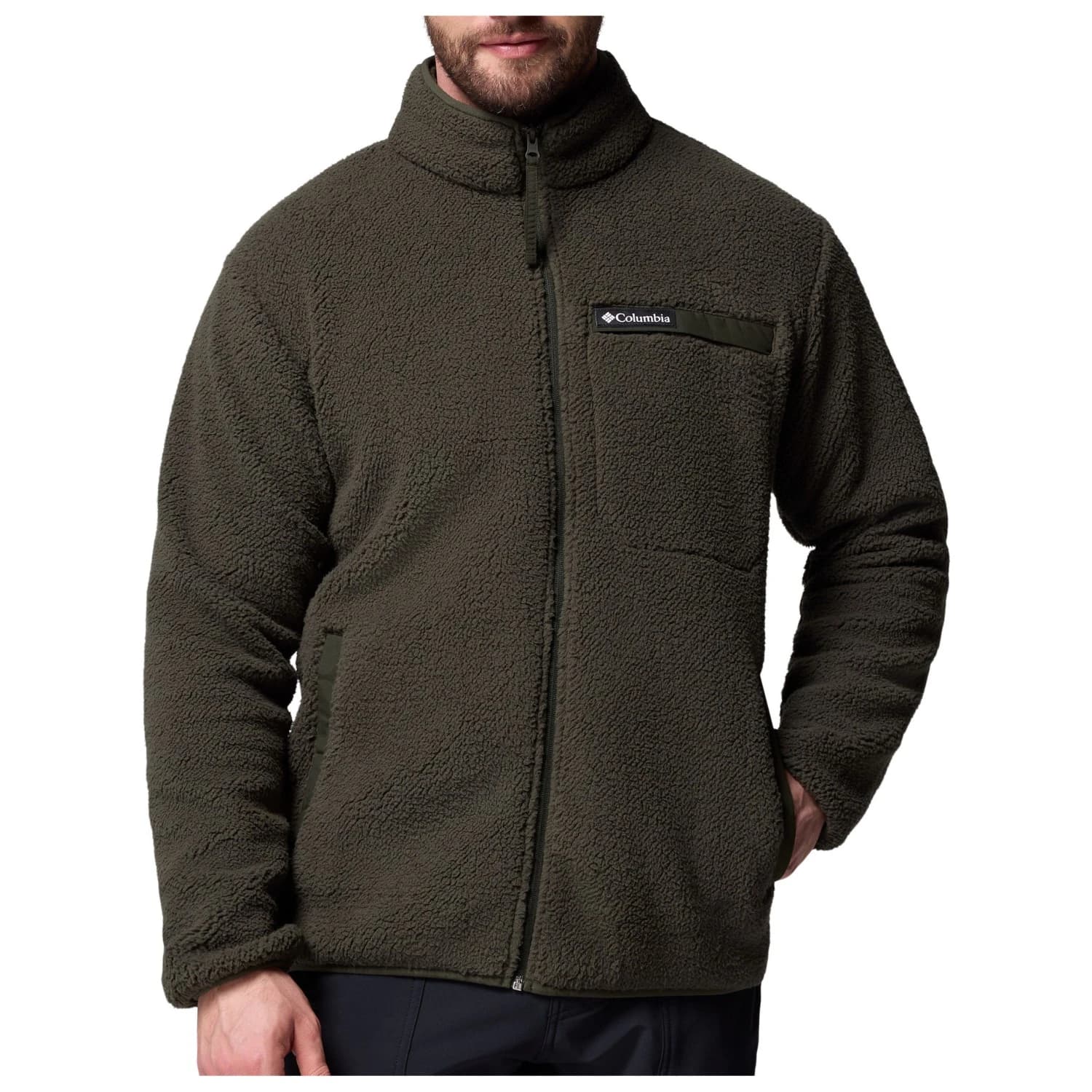 Мъжко поларено яке Columbia Rugged Ridge High Pile Full Zip Fleece jacket - Greenscape