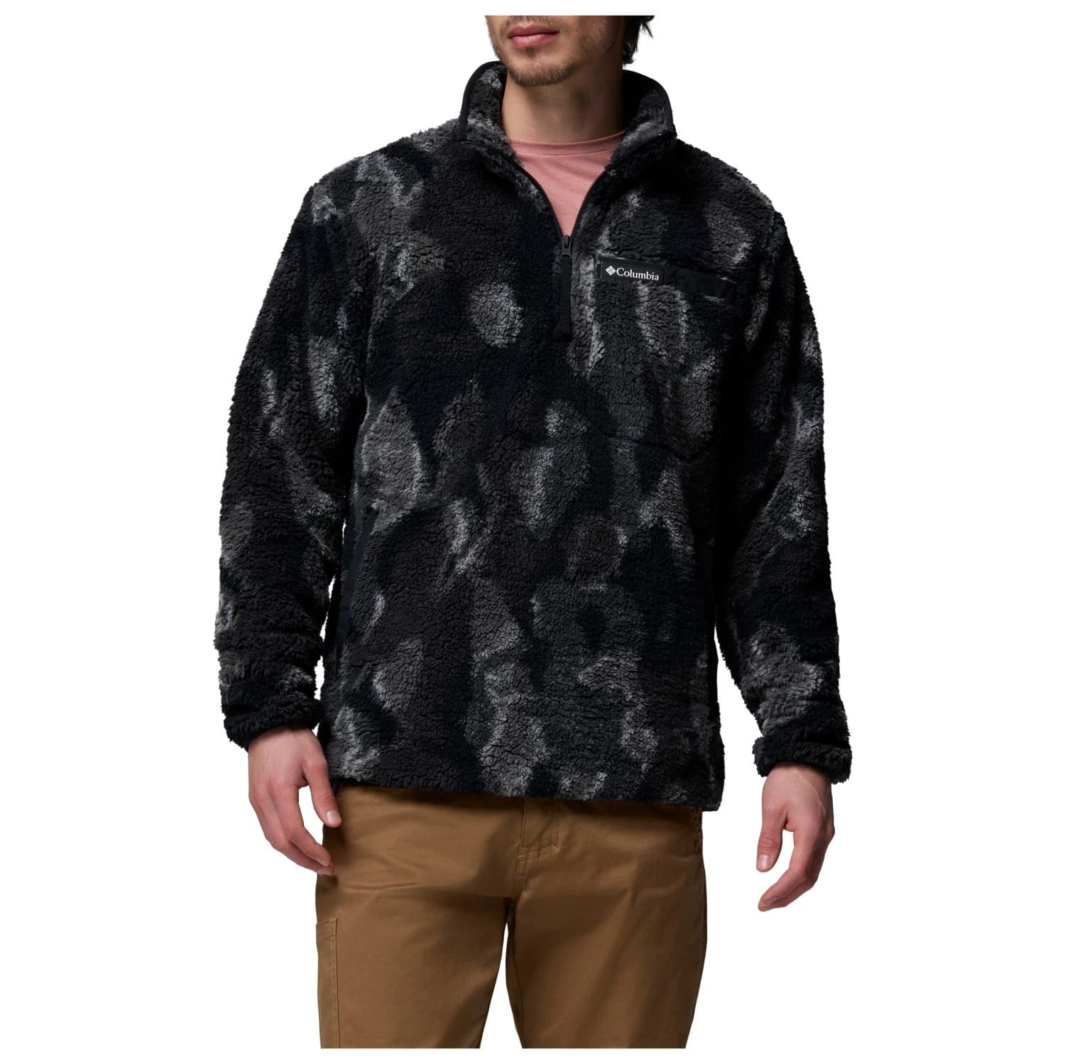 Мъжки поларен пуловер Columbia Rugged Ridge High Pile Half Zip Fleece jumper - Black Treebark