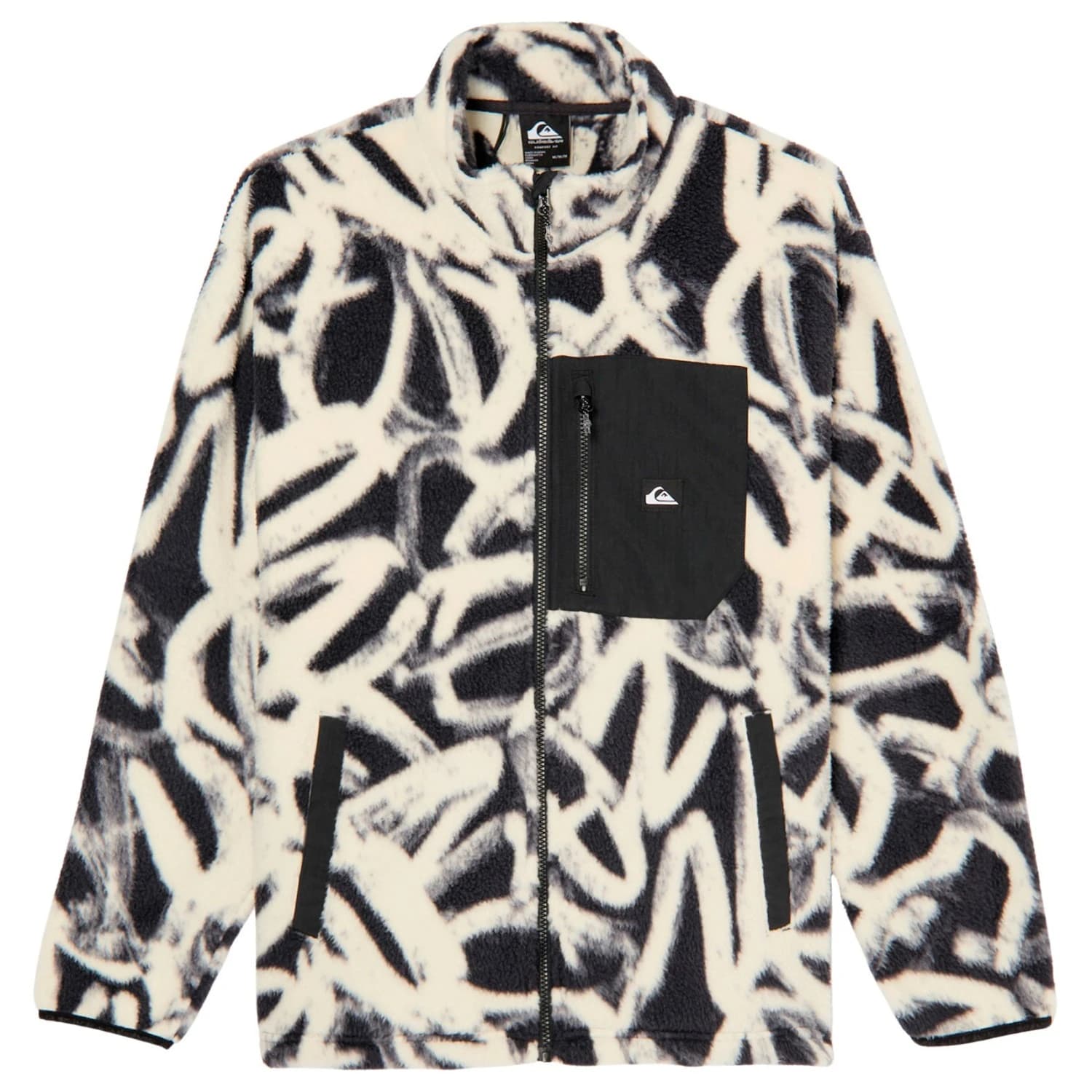 Мъжко поларено яке Quiksilver Clean Coast Full-Zip Fleece jacket - Bone White Qs Spray Can 64